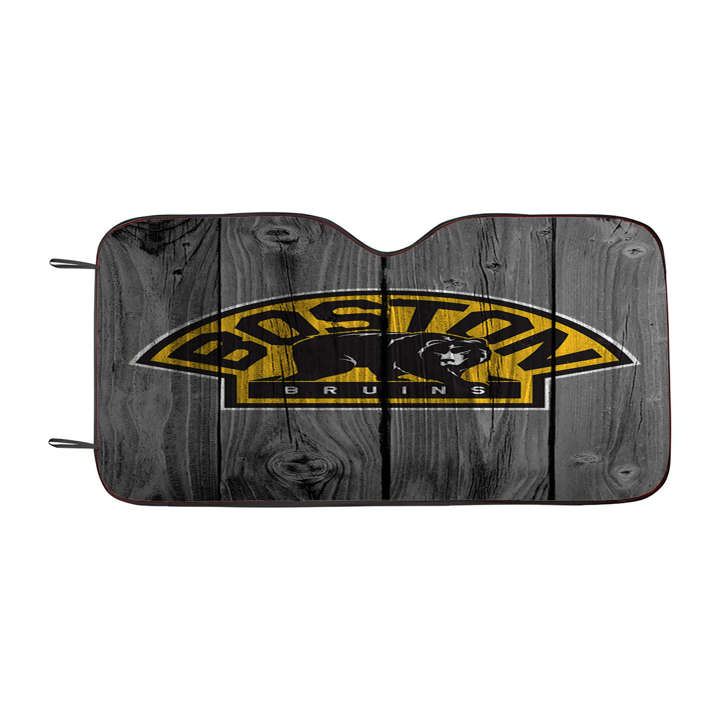 Boston Bruins Nhl Logo Dark Wood Wallpaper Car Auto Sun Shade Windshield Cover