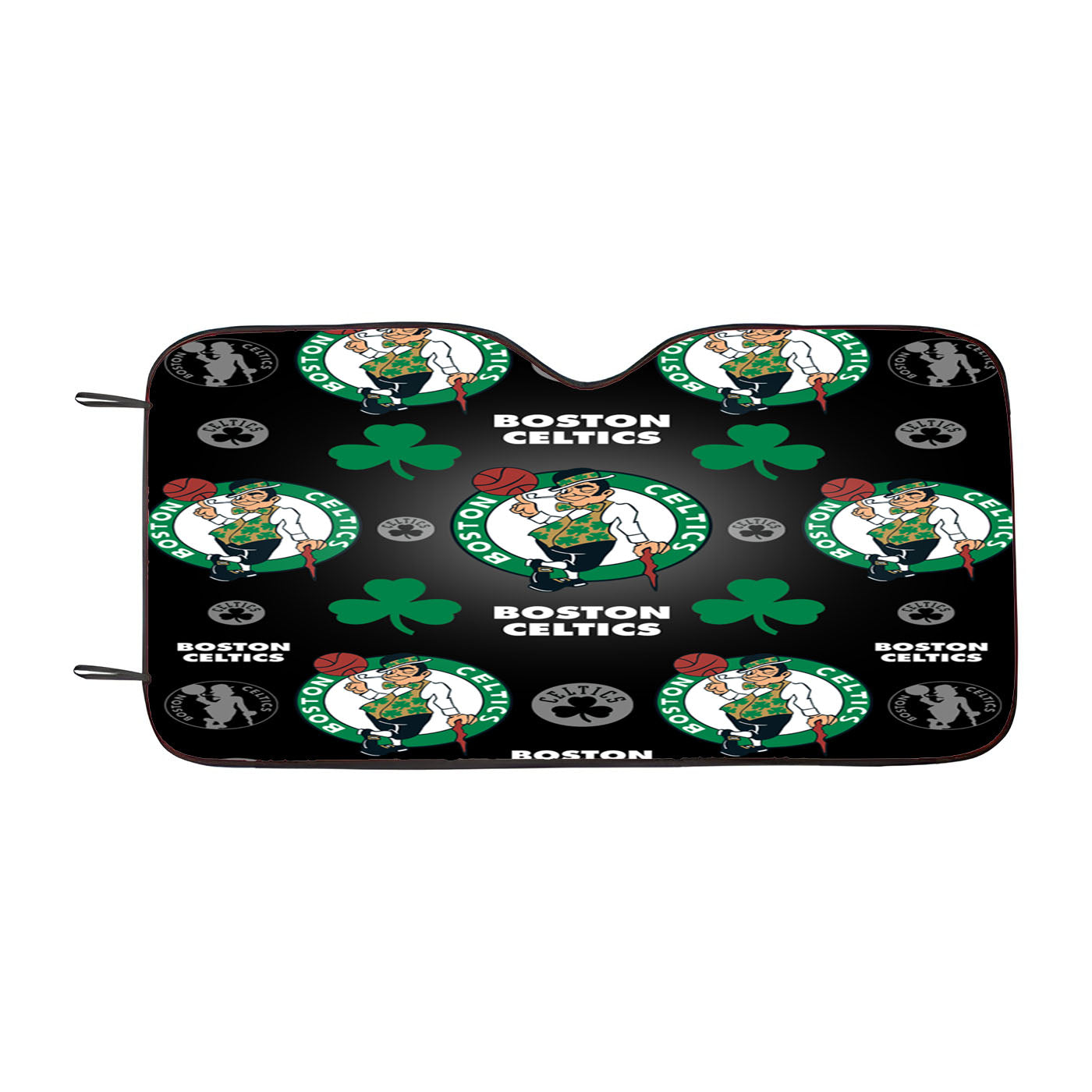 Boston Celtics Logo Pattern Black Car Auto Sun Shade Windshield Cover