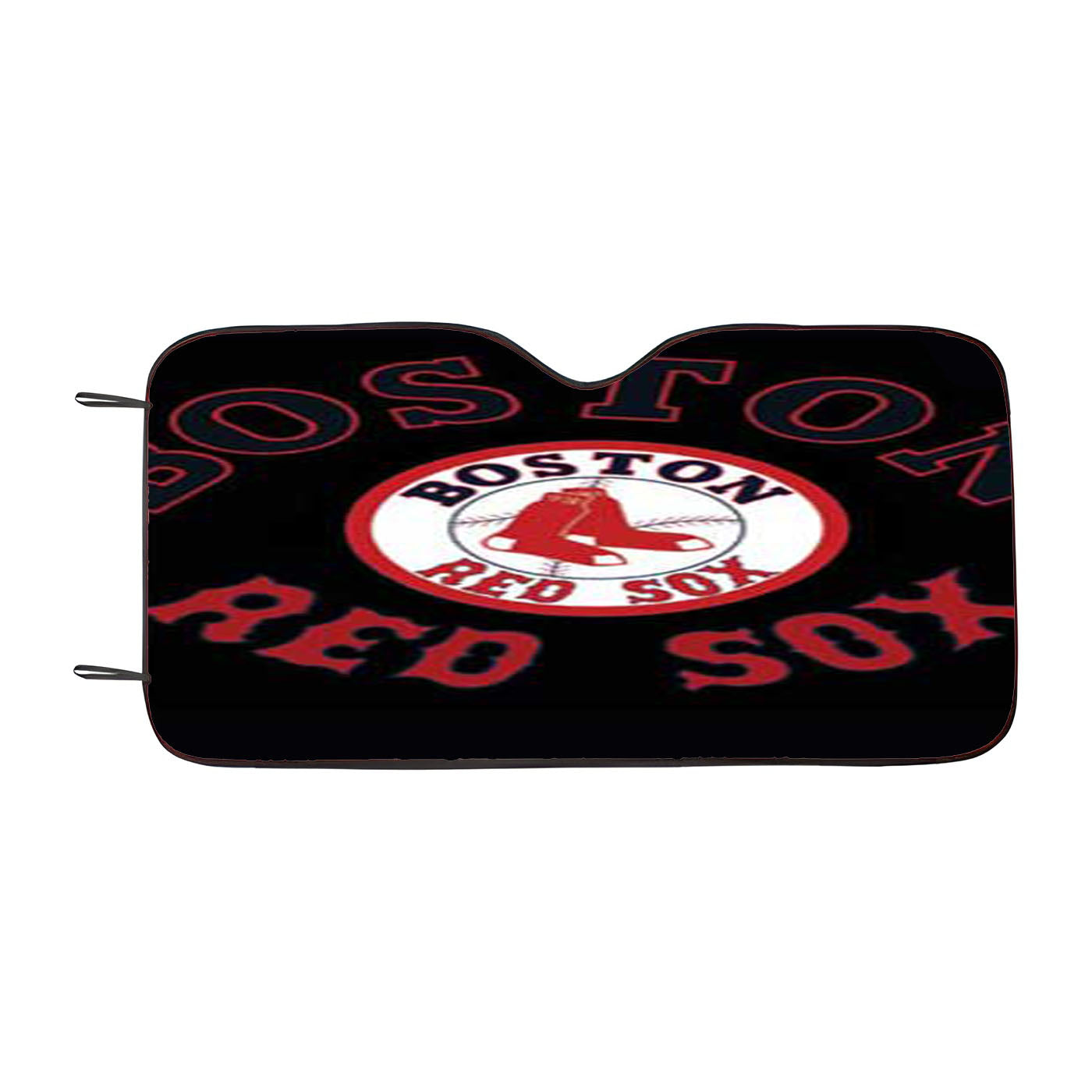 Boston Red Sox Logos On Blk Car Auto Sun Shade Windshield Cover