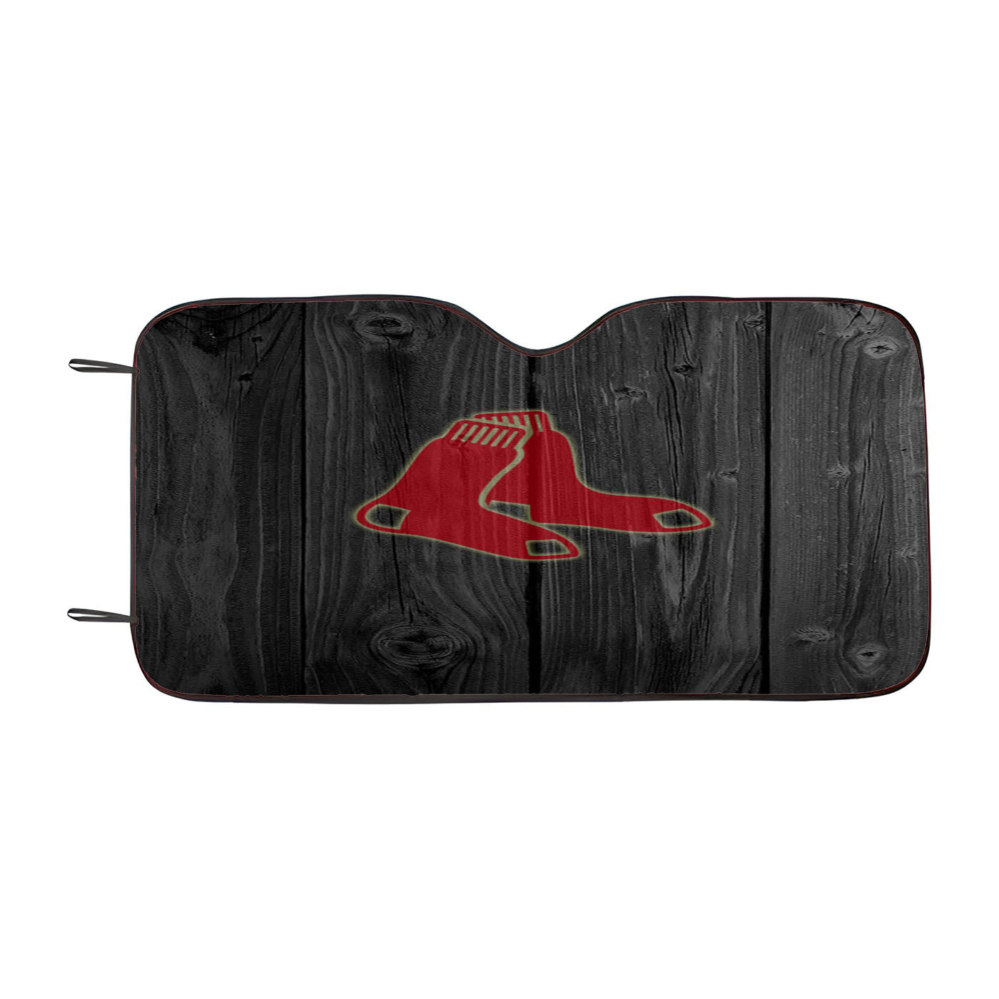 Boston Red Sox Mlb Wood Logo Dark Wood Wallpaper Car Auto Sun Shade Windshield Cover