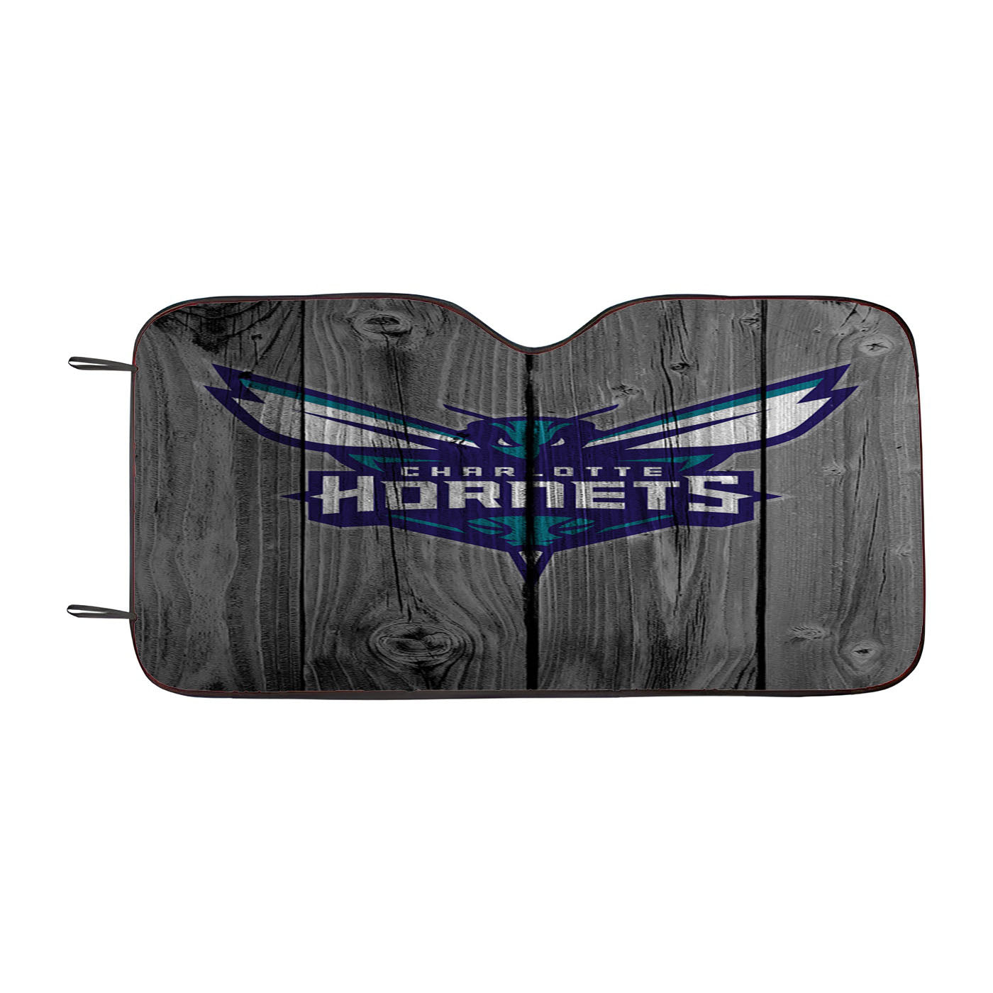 Charlotte Hornets Nba Logo Dark Wood Wallpaper Car Auto Sun Shade Windshield Cover