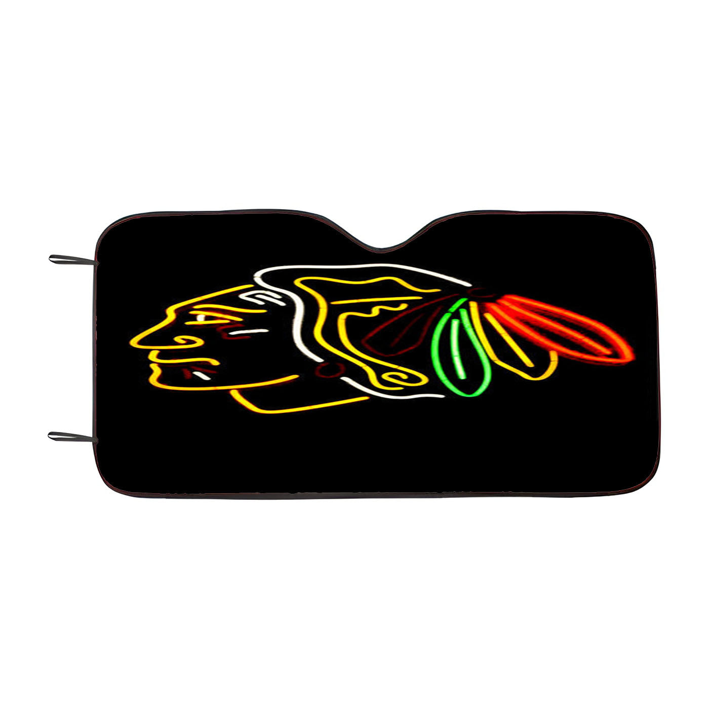 Chicago Blackhawks Neon Car Auto Sun Shade Windshield Cover