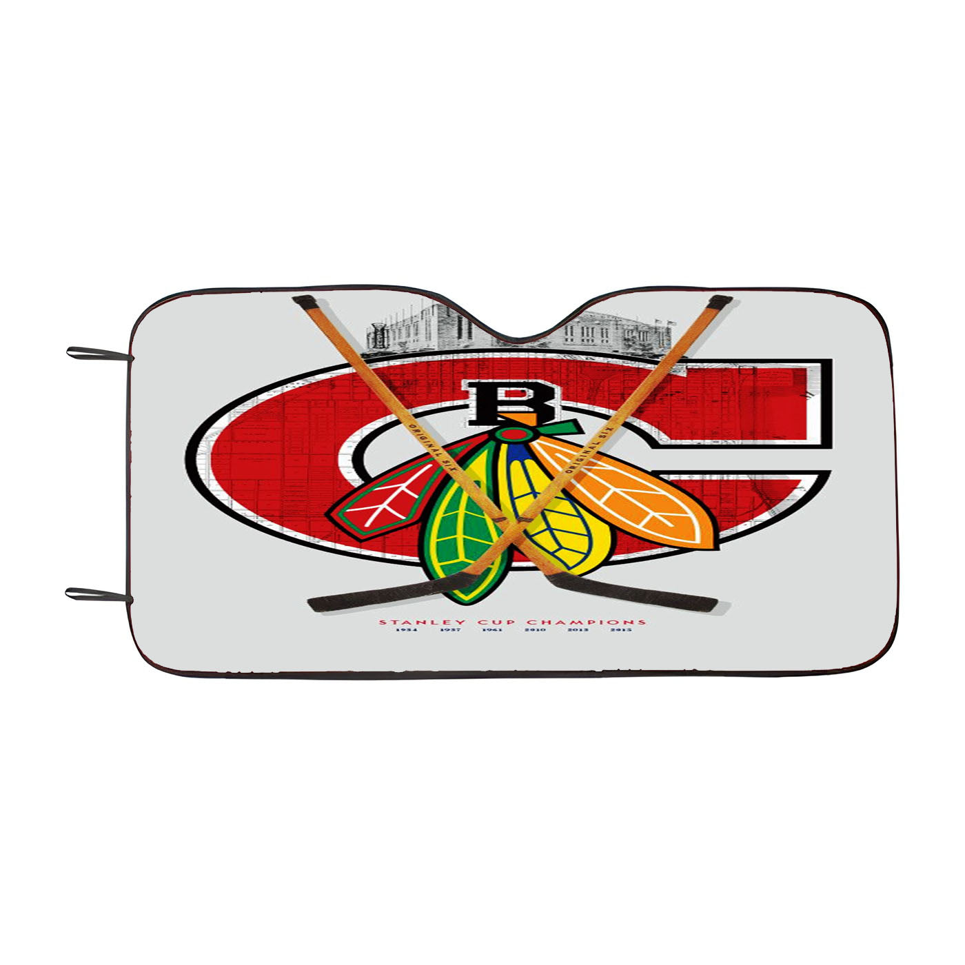 Chicago Blackhawks Stanley Cup Champions Car Auto Sun Shade Windshield Cover