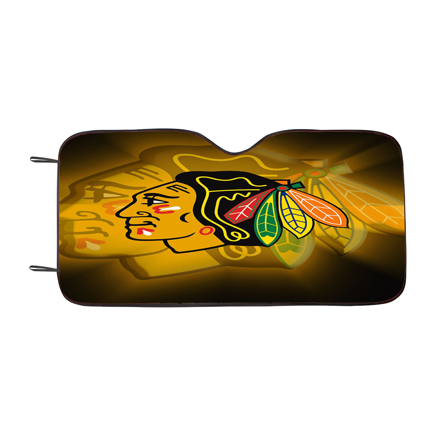 Chicago Blackhawks Yellow Silhouette Car Auto Sun Shade Windshield Cover