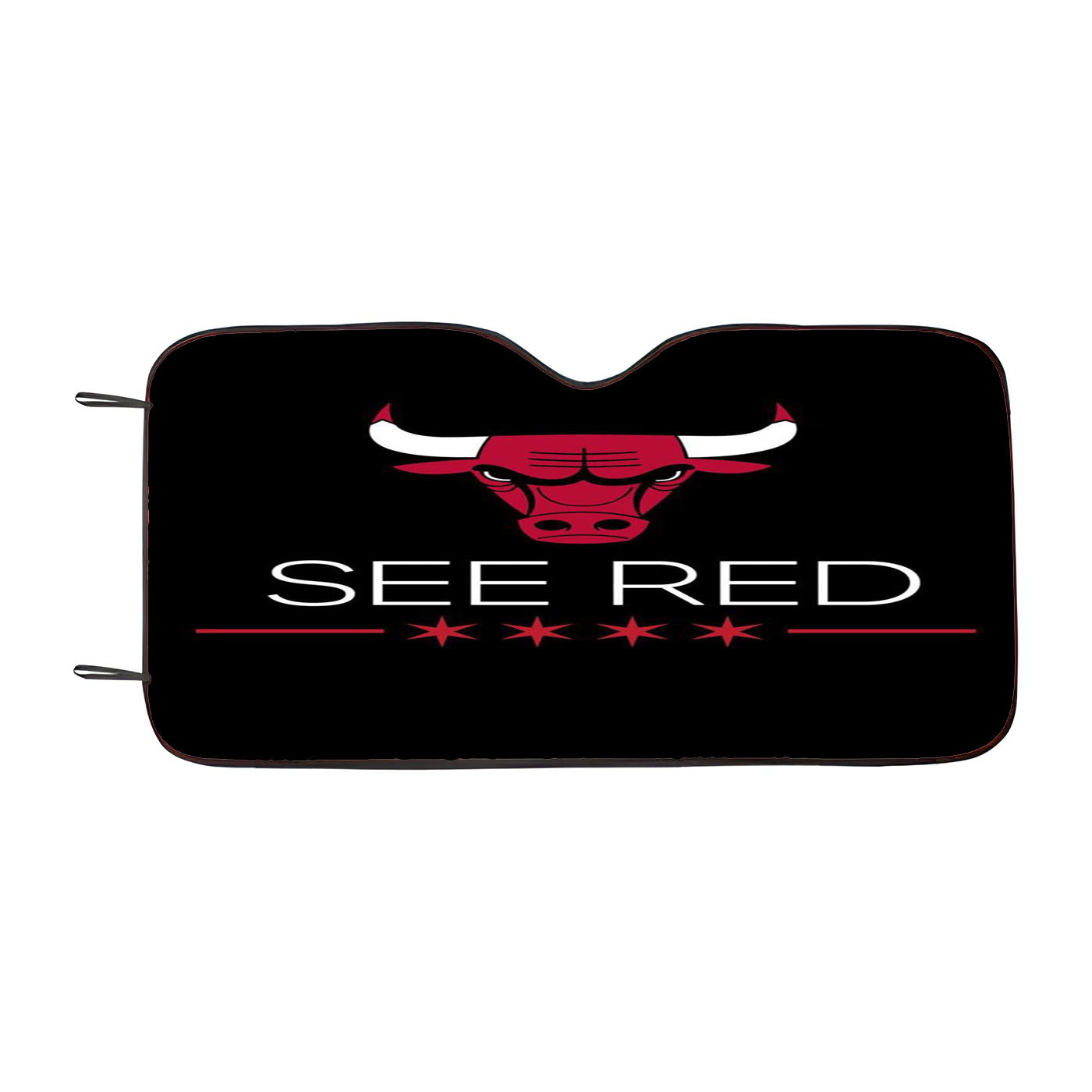 Chicago Bulls Logo See Red Car Auto Sun Shade Windshield Cover