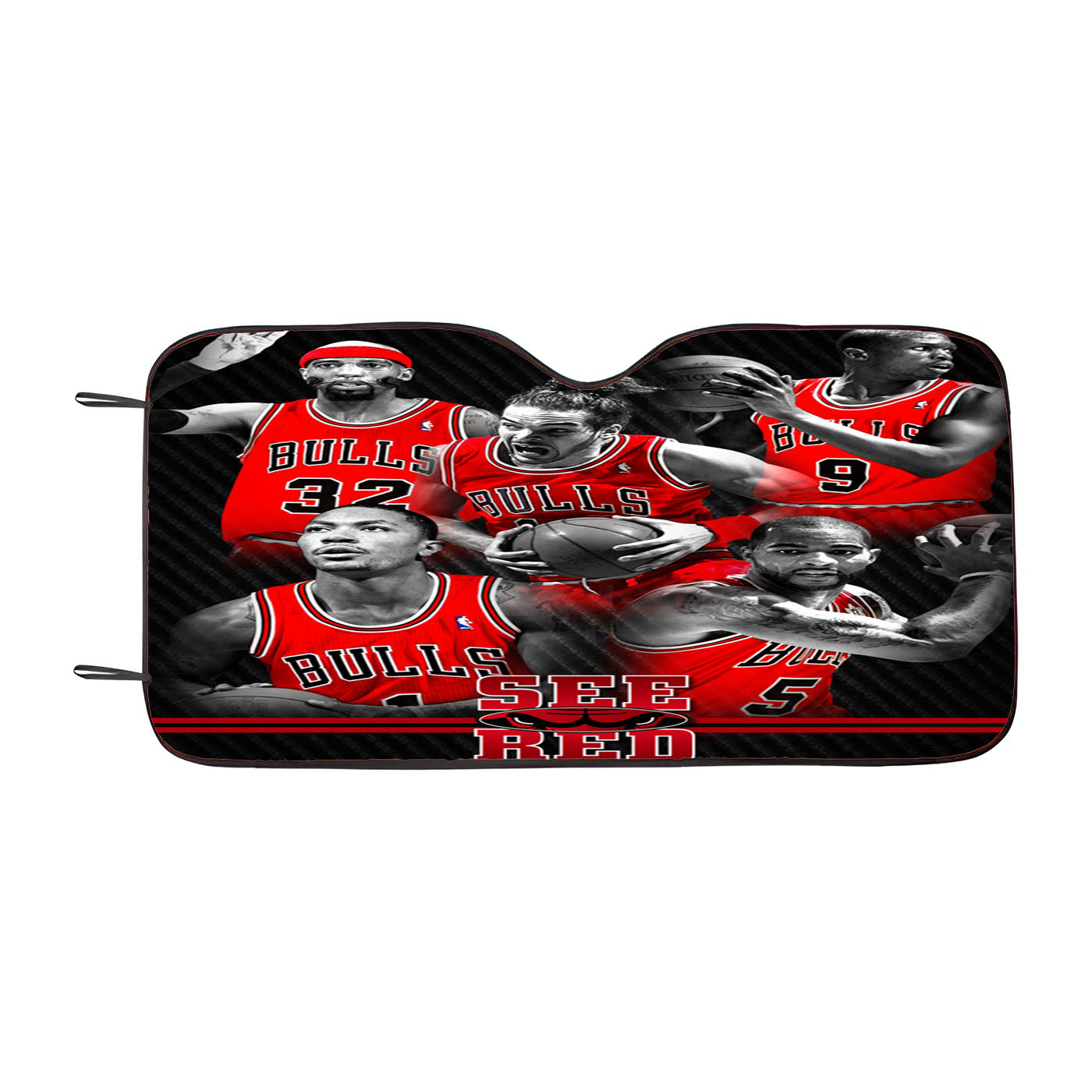 Chicago Bulls See Red Team Car Auto Sun Shade Windshield Cover