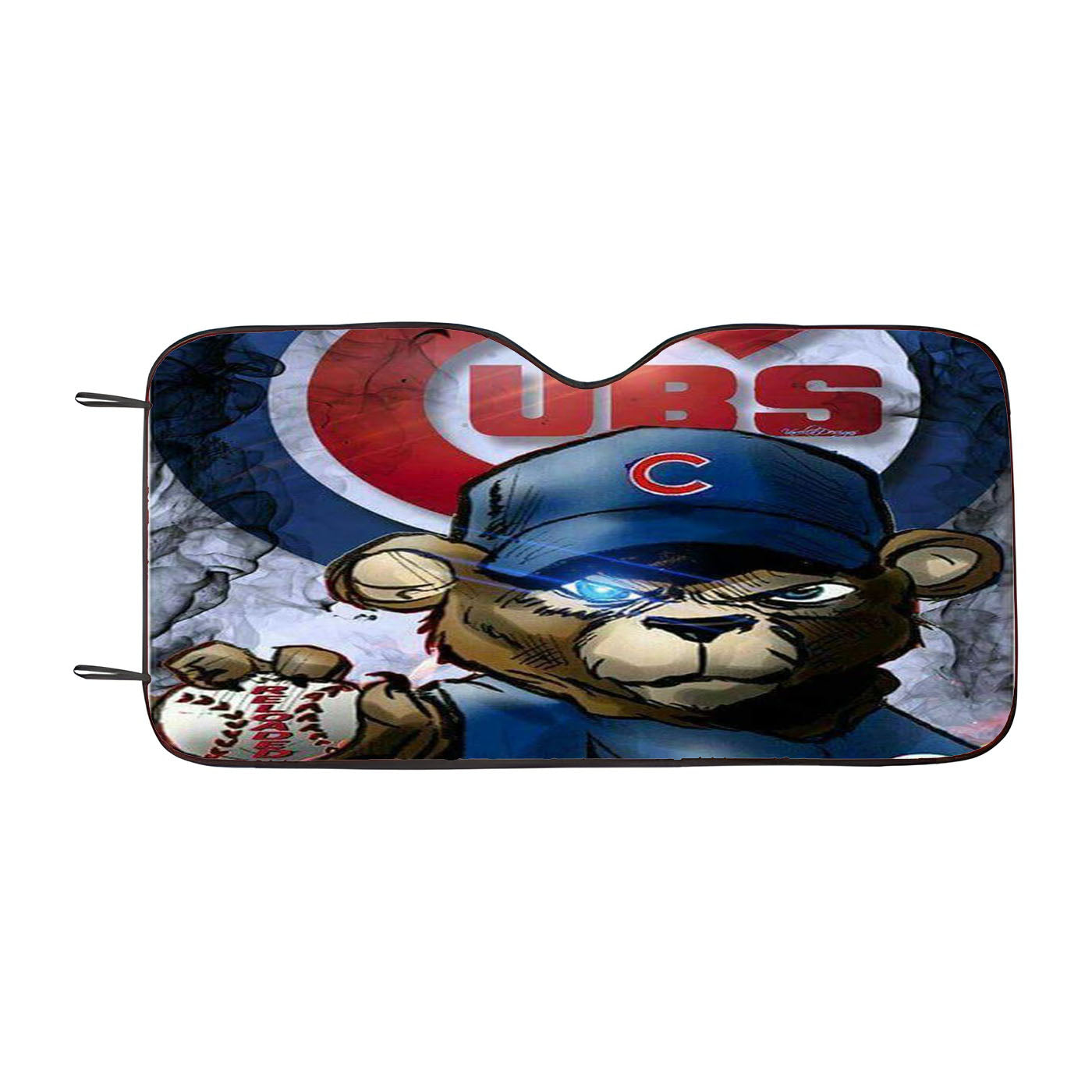 Chicago Cubs Bear Art Car Auto Sun Shade Windshield Cover