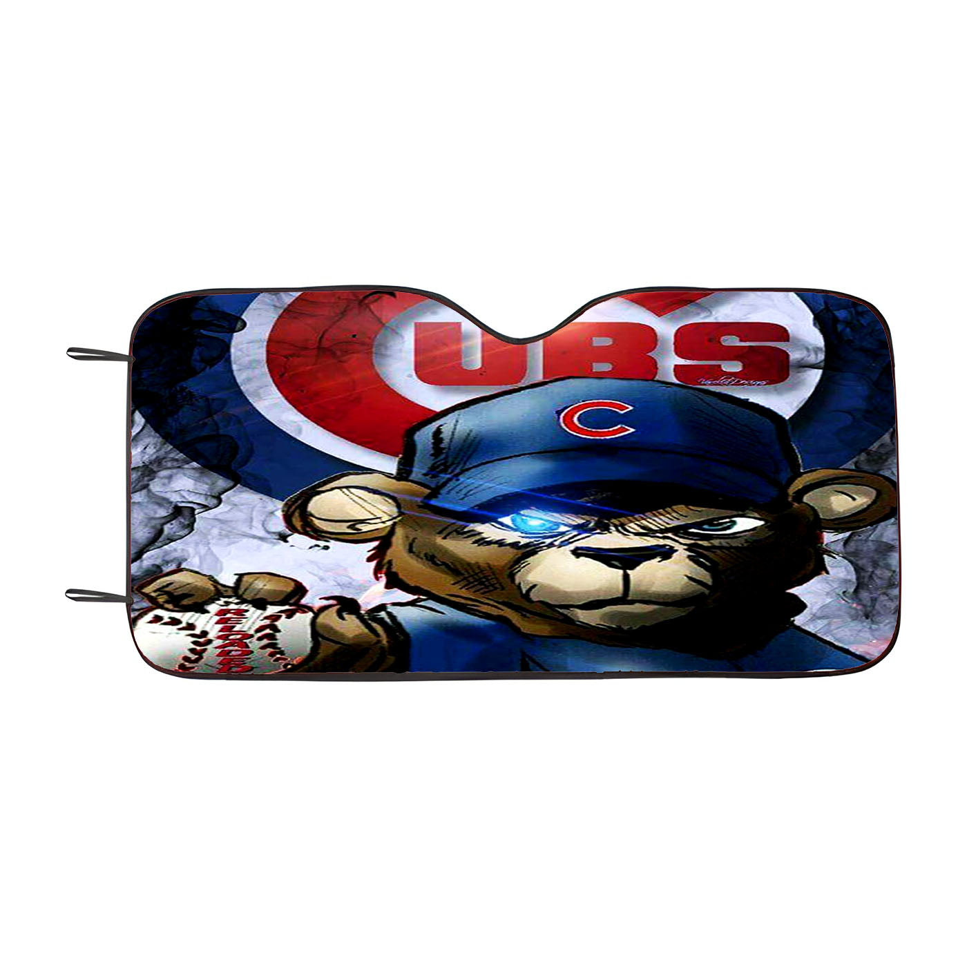 Chicago Cubs Bear Fire Car Auto Sun Shade Windshield Cover