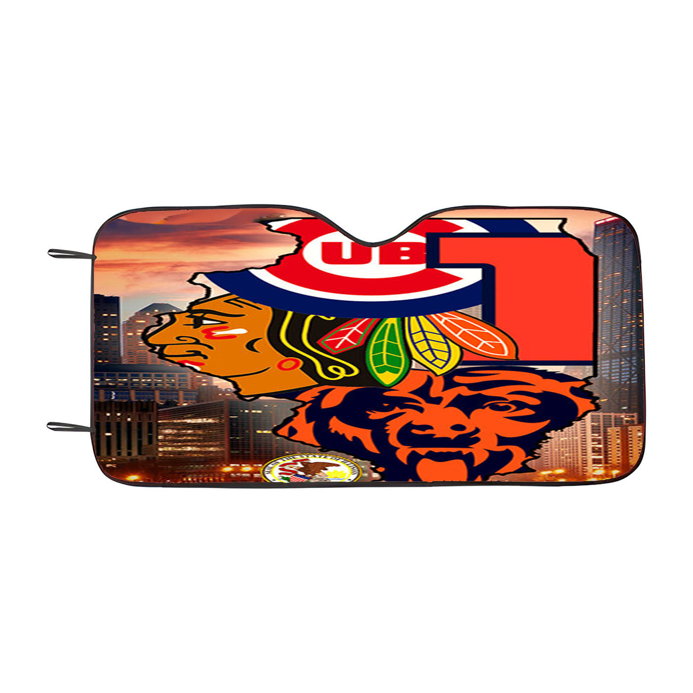 Chicago Cubs Bears Blackhawks 1 Car Auto Sun Shade Windshield Cover