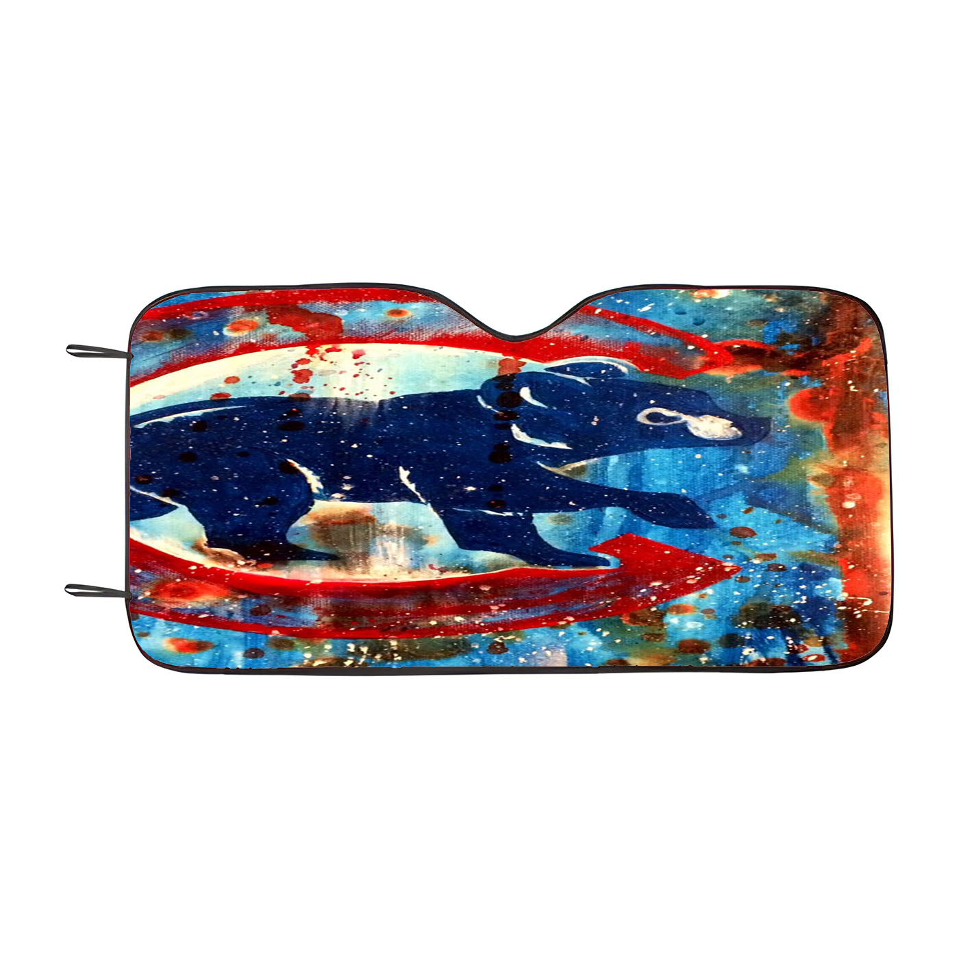 Chicago Cubs Brushes Splatter Art Car Auto Sun Shade Windshield Cover