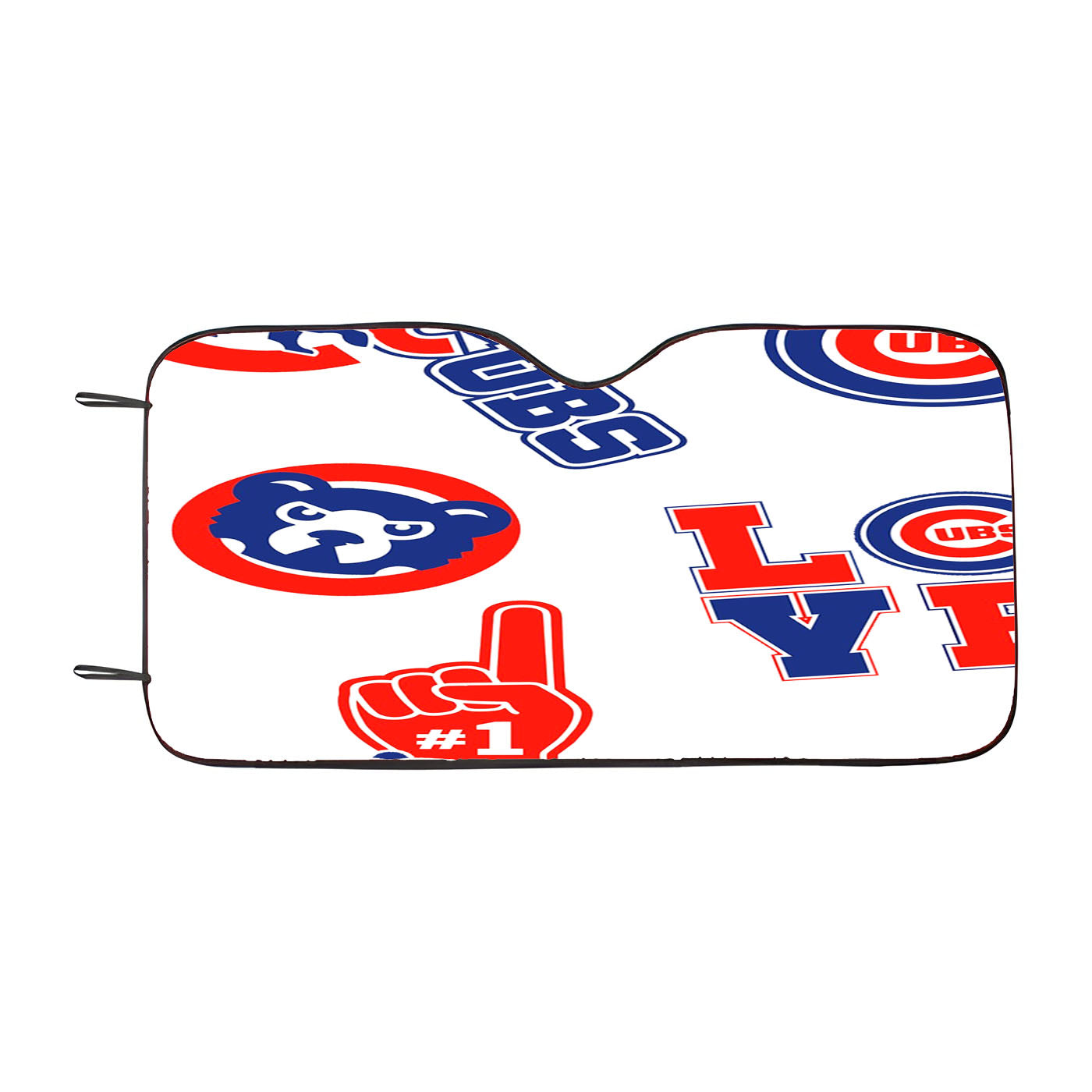 Chicago Cubs Logo Collage Car Auto Sun Shade Windshield Cover