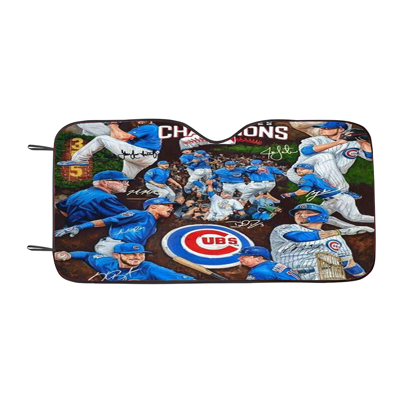 Chicago Cubs Pattern Player Car Auto Sun Shade Windshield Cover
