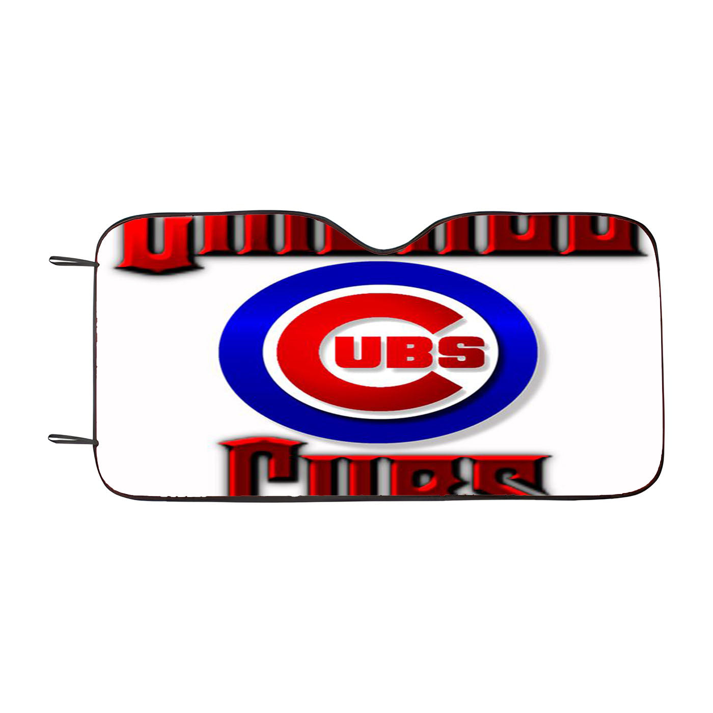 Chicago Cubs Red Text Chrome Car Auto Sun Shade Windshield Cover