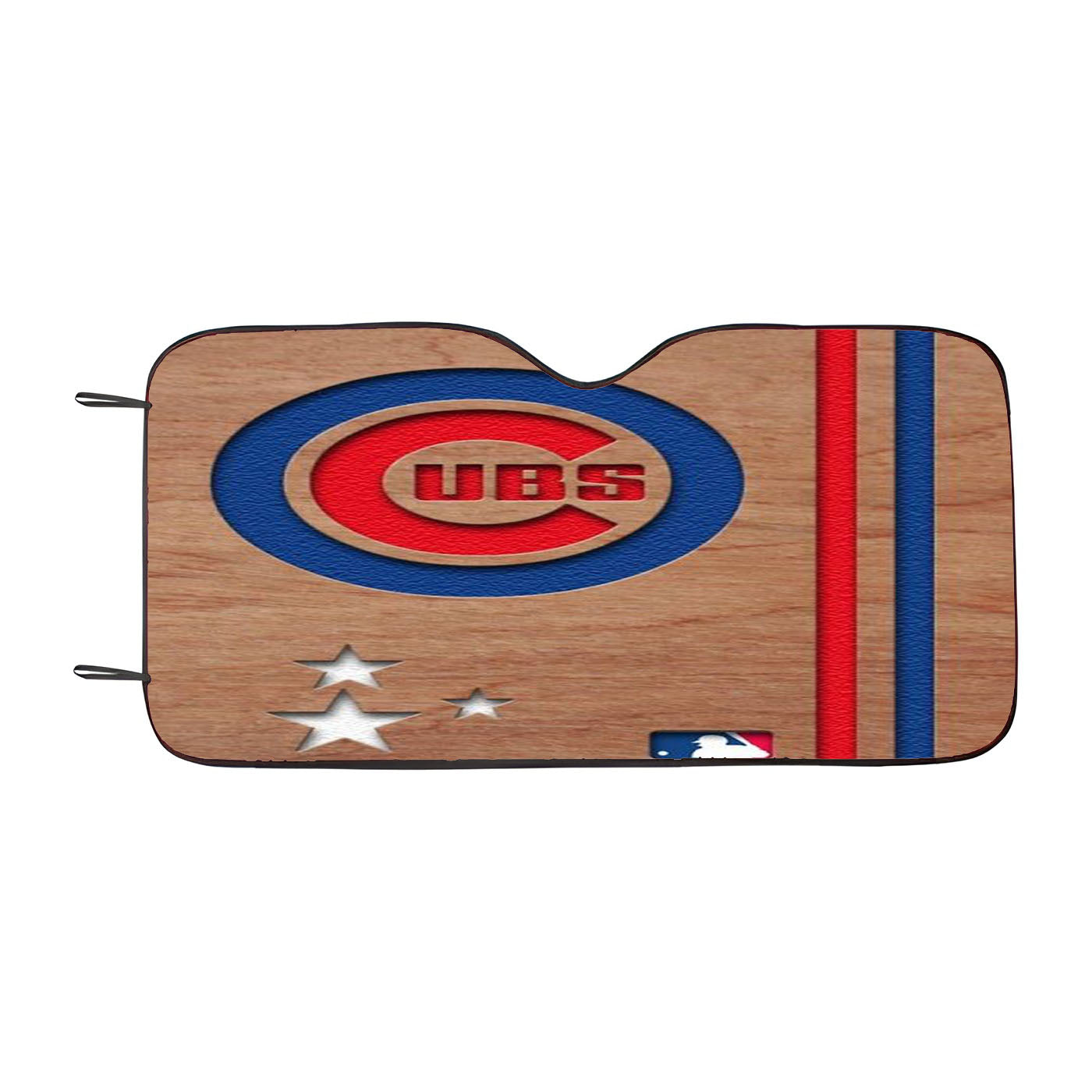 Chicago Cubs Star Wooden Car Auto Sun Shade Windshield Cover
