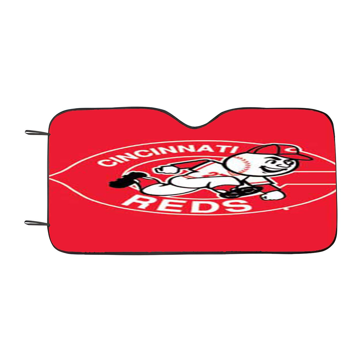 Cincinnati Reds Logo On Red Car Auto Sun Shade Windshield Cover