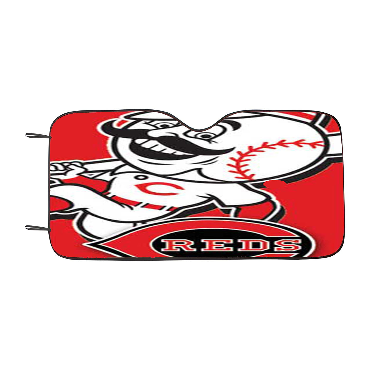 Cincinnati Reds Mustache Guy Red Car Auto Sun Shade Windshield Cover