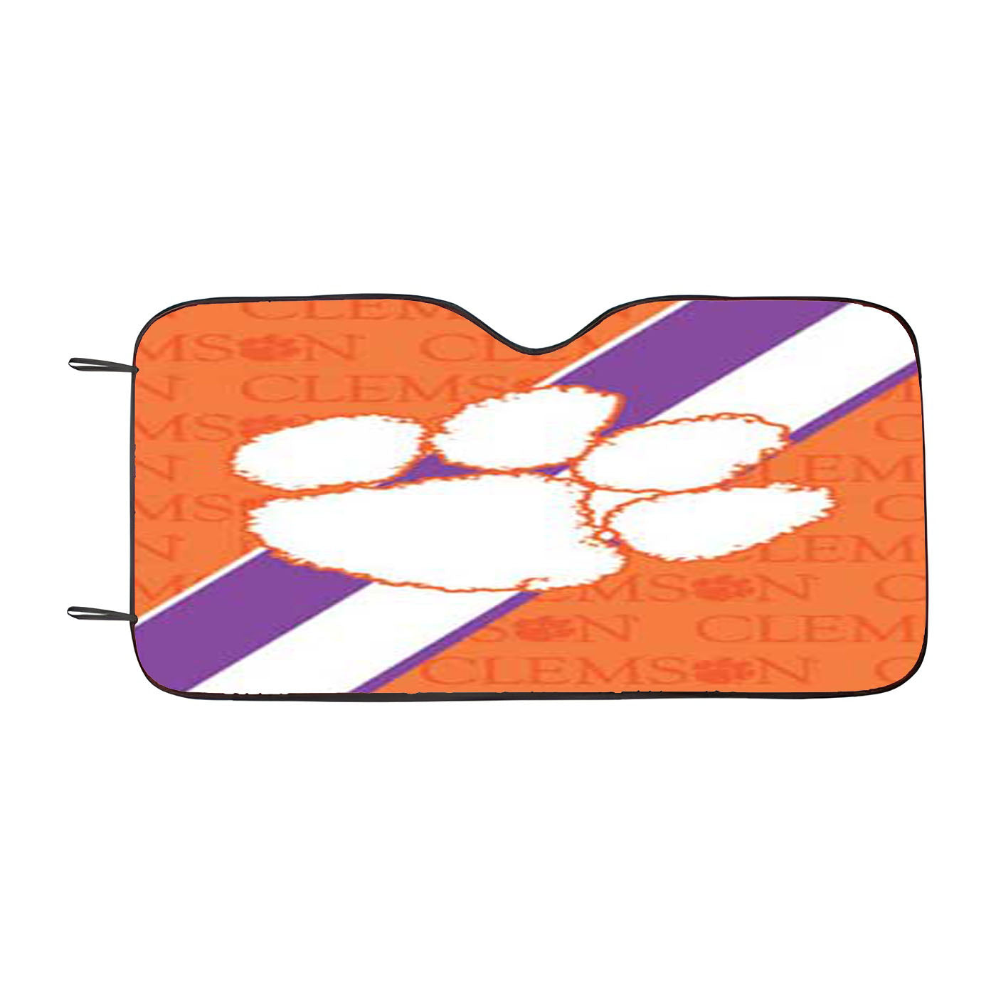 Clemson Tigers Logo Repeat Car Auto Sun Shade Windshield Cover