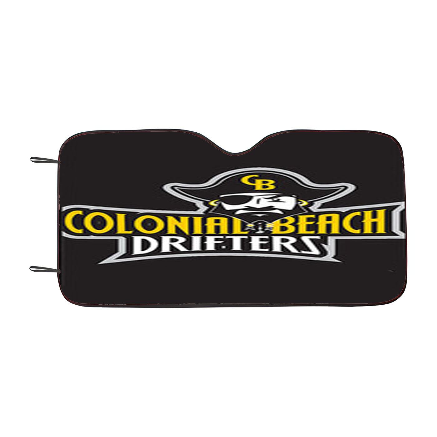 Colonial Beach Drifters Baseball Logo Black Car Auto Sun Shade Windshield Cover
