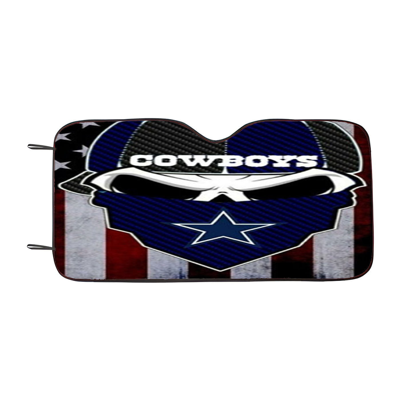 Dallas Cowboys Skull Usa Flag Car Auto Sun Shade Windshield Cover