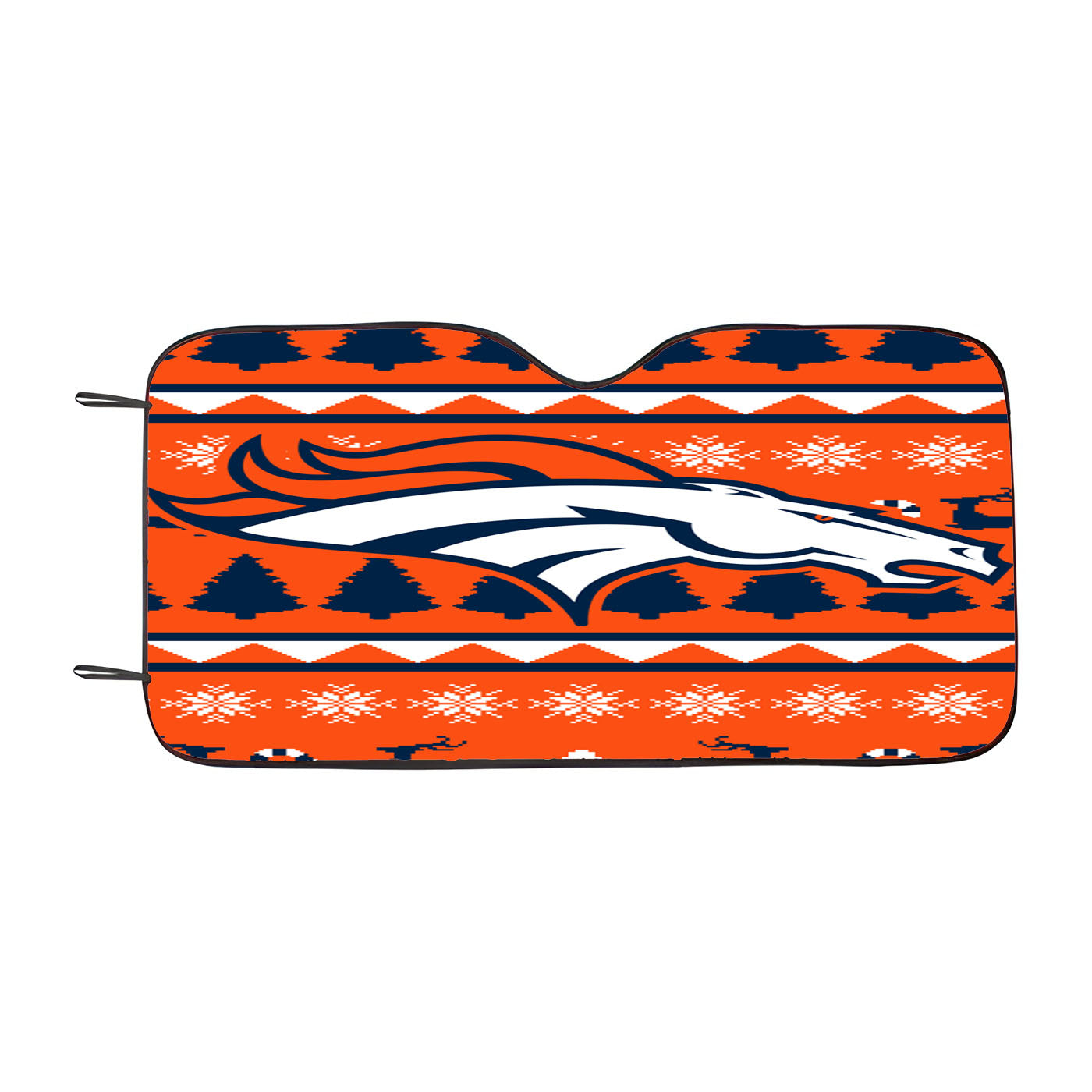 Denver Broncos Christmas Sweater Car Auto Sun Shade Windshield Cover