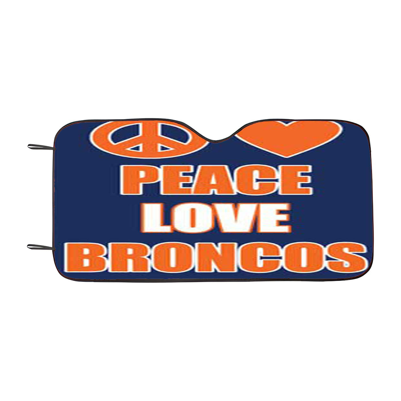 Denver Broncos Peace Love Car Auto Sun Shade Windshield Cover