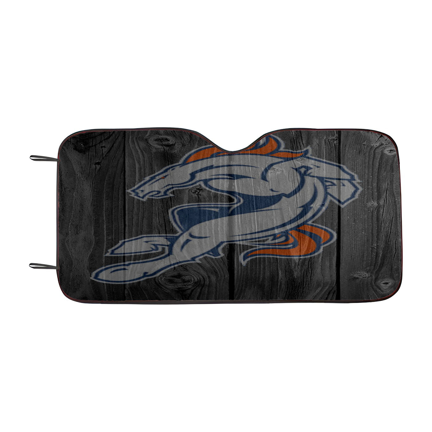 Denvers Broncos Logo Dark Wood Wallpaper Car Auto Sun Shade Windshield Cover