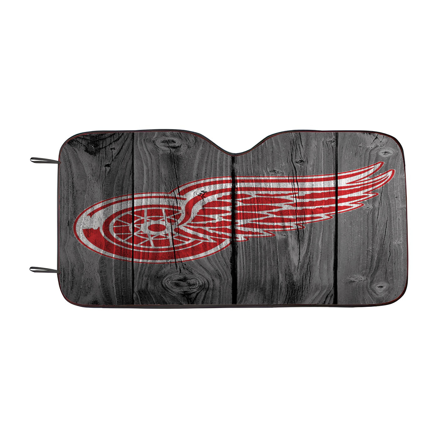 Detroit Red Wings Nhl Logo Dark Wood Wallpaper Car Auto Sun Shade Windshield Cover