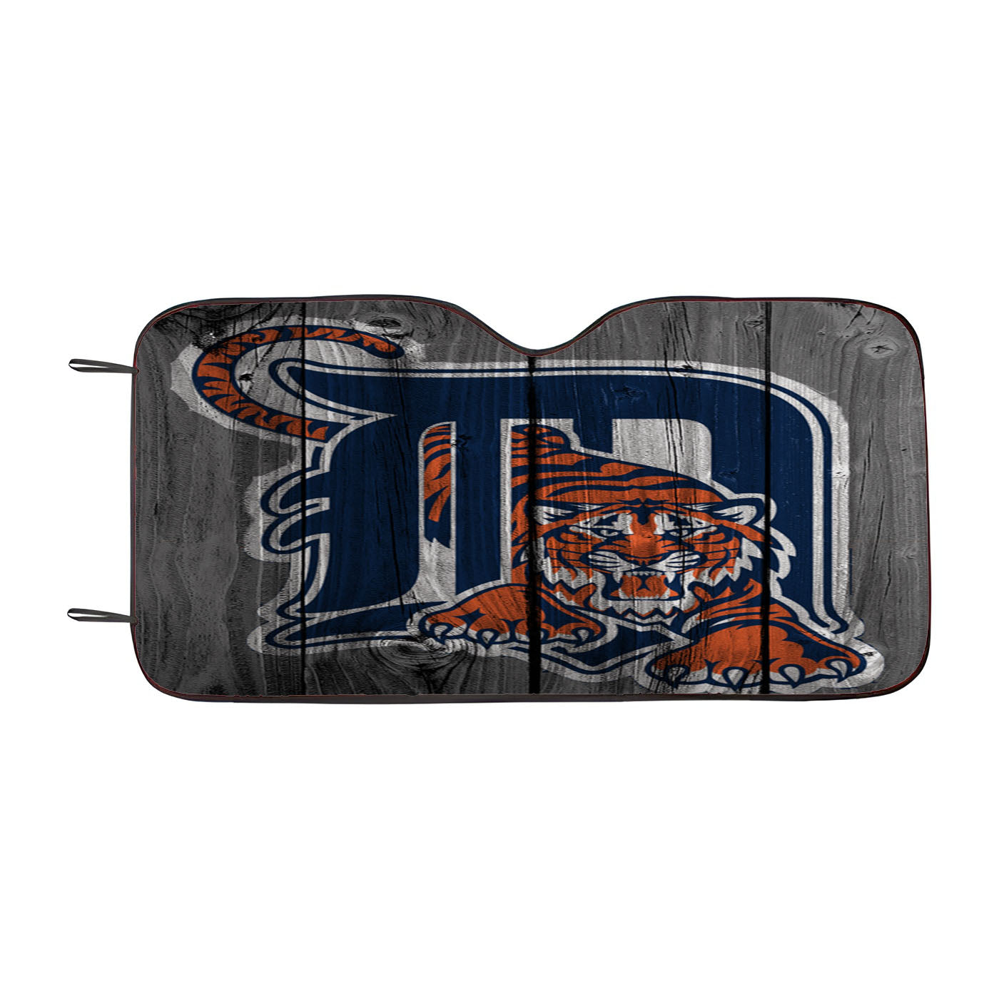 Detroit Tigers Mlb Logo Dark Wood Wallpaper Car Auto Sun Shade Windshield Cover