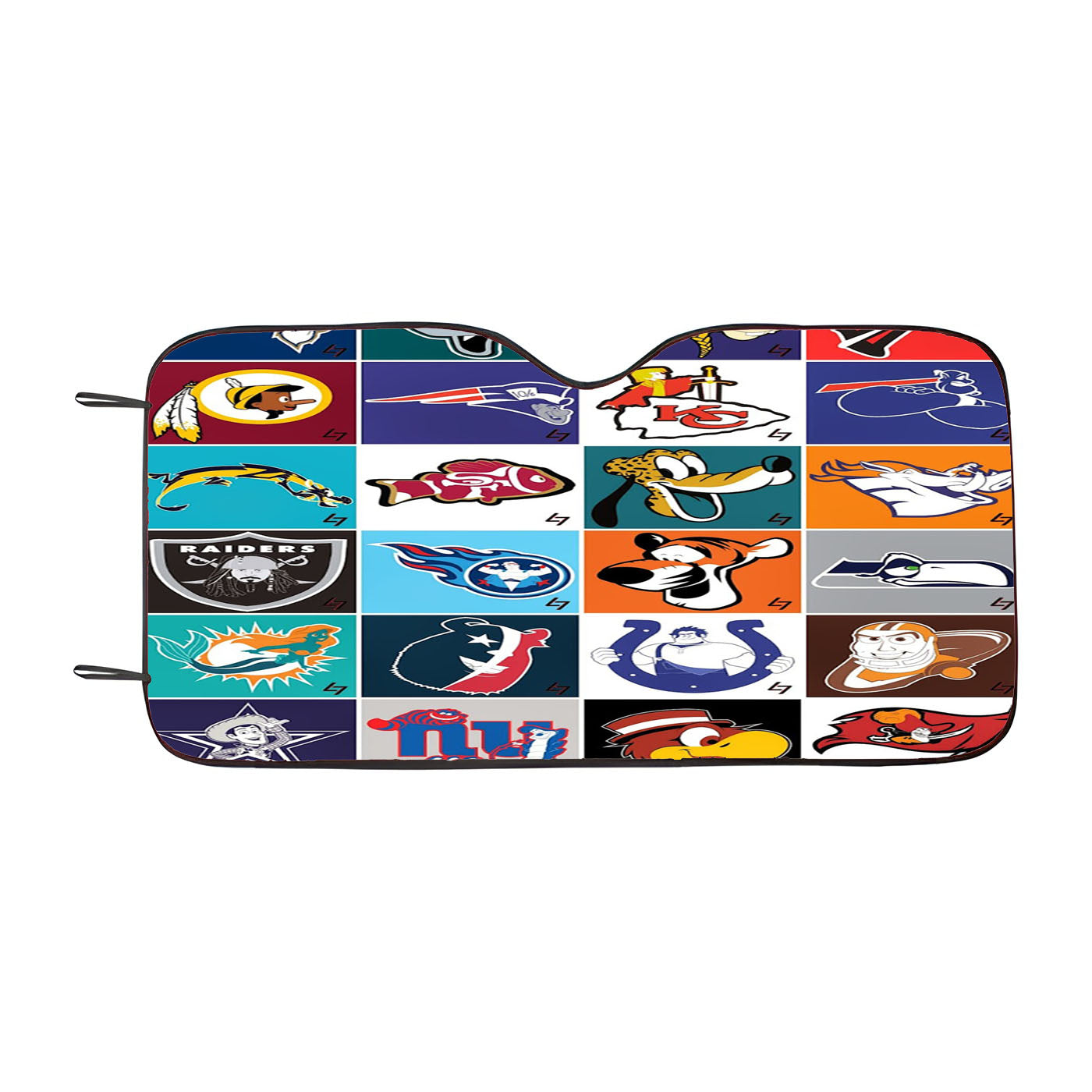 Disney Nfl Team Mashups Collage Car Auto Sun Shade Windshield Cover