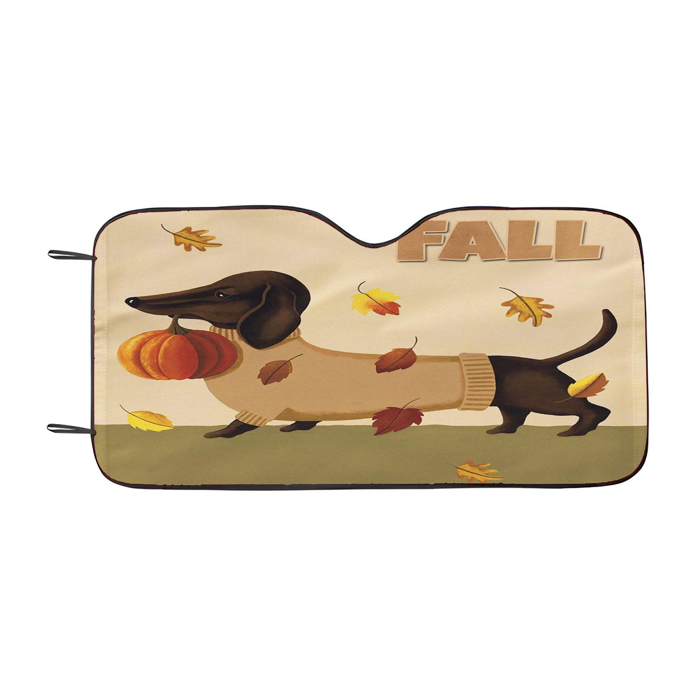 Fall Dachshund Car Auto Sun Shade Windshield Cover