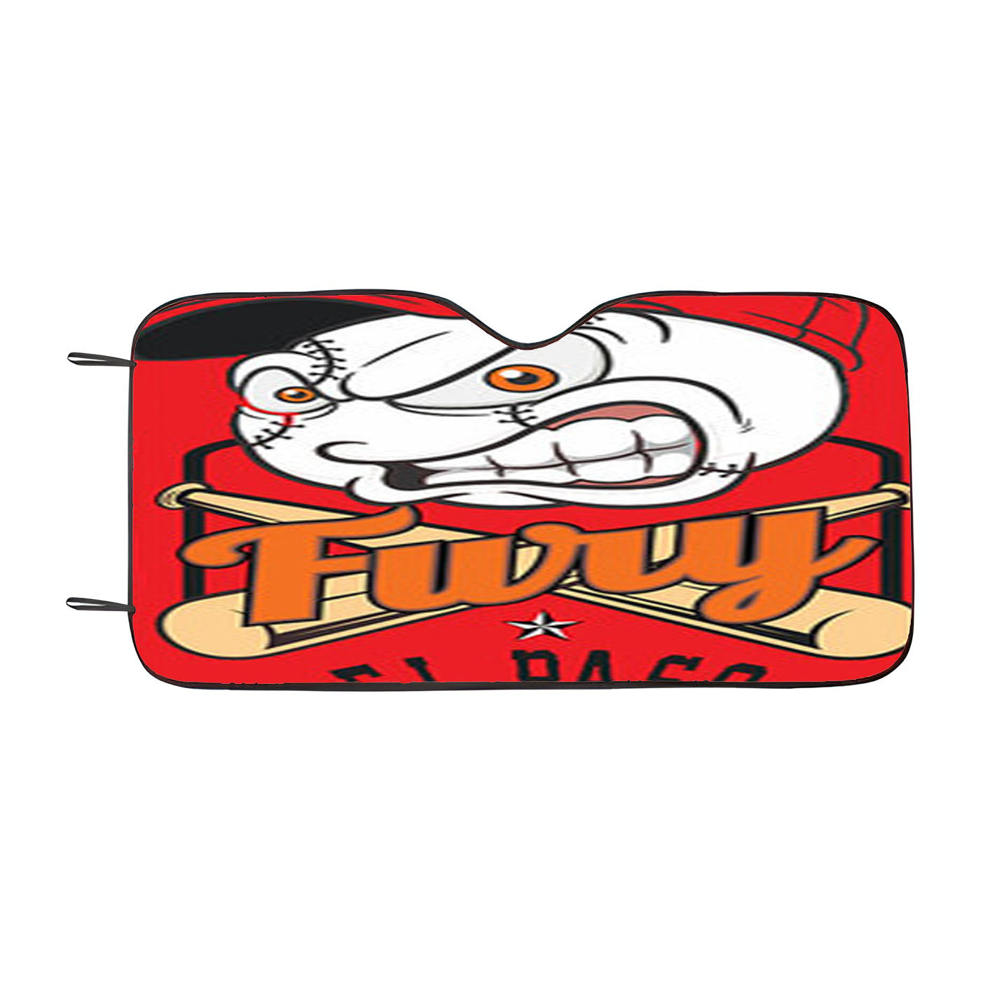 Fury El Paso Baseball Logo Red Car Auto Sun Shade Windshield Cover