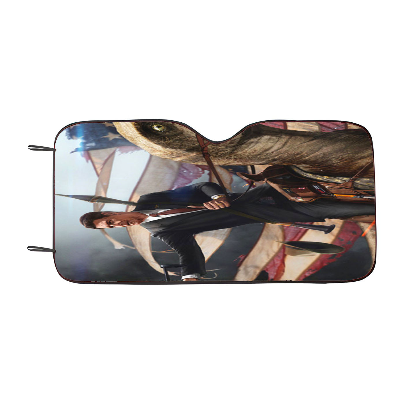 George Washington Riding Eagle Patriotism Car Auto Sun Shade Windshield Cover