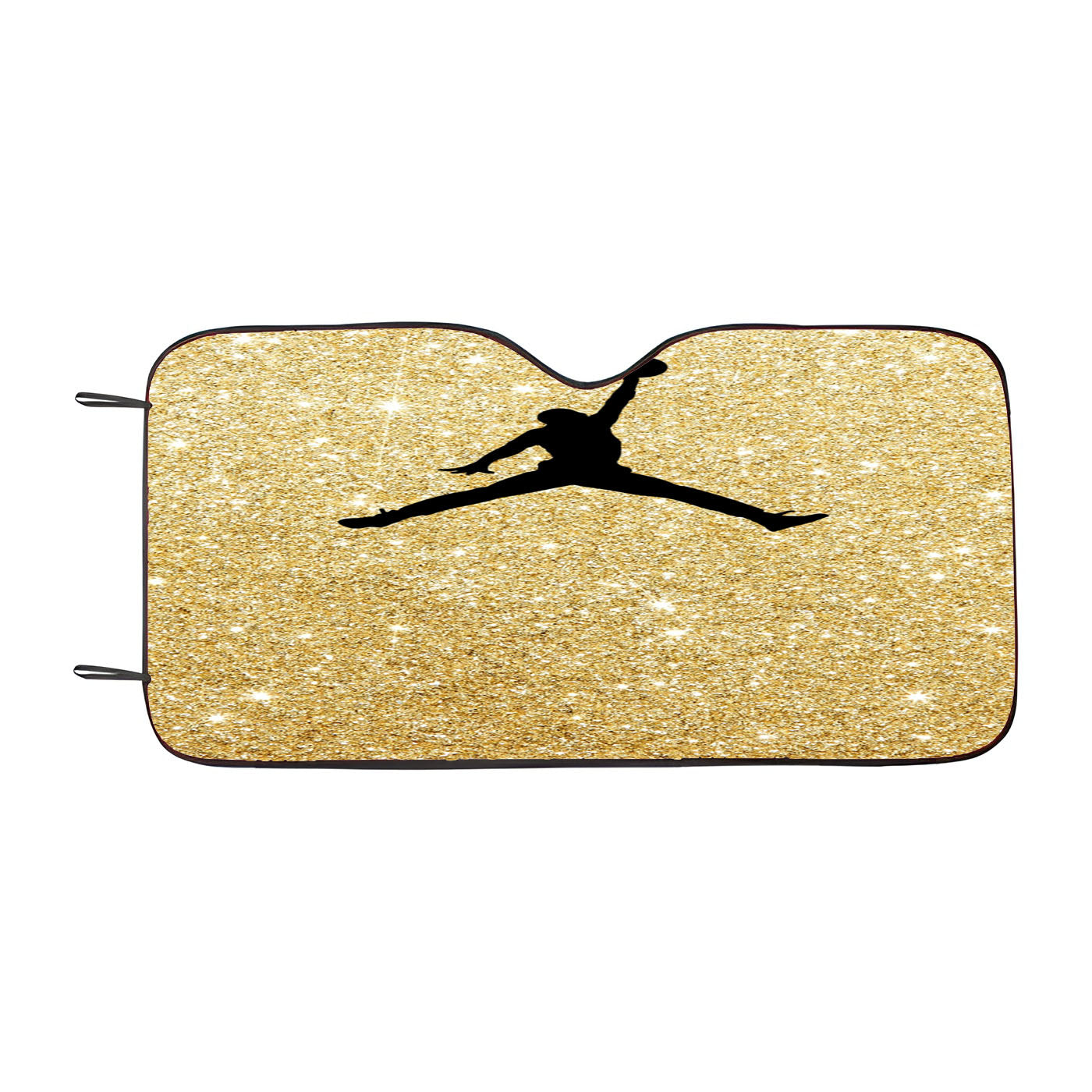 Gold Glitter Air Jordan Logo Car Auto Sun Shade Windshield Cover