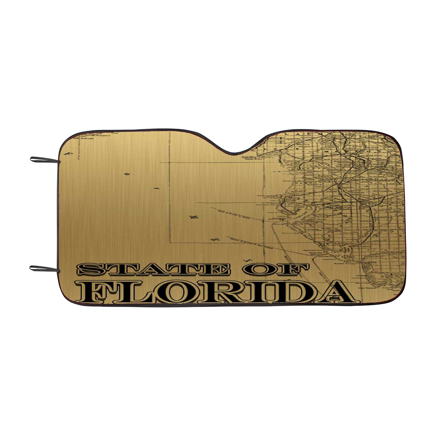Gold State Of Florida Car Auto Sun Shade Windshield Cover