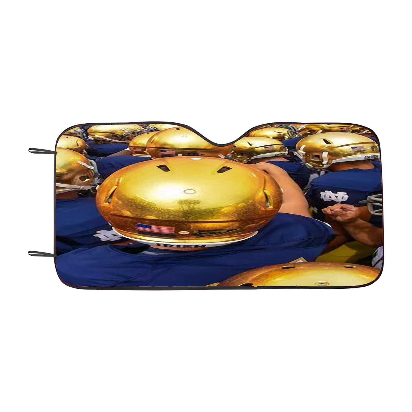 Golden Notre Dame Football Helmet Car Auto Sun Shade Windshield Cover