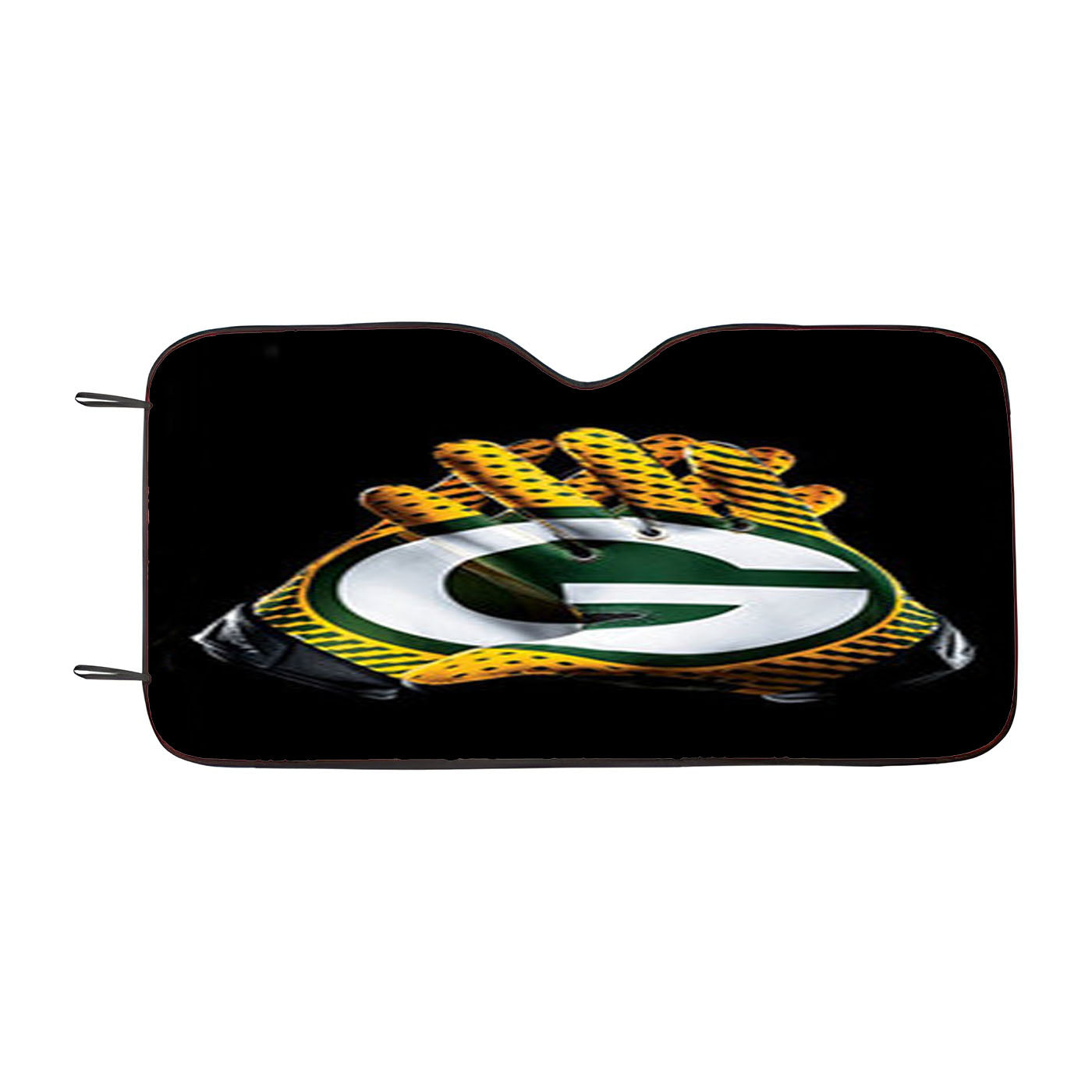 Green Bay Packer On Gloves Car Auto Sun Shade Windshield Cover