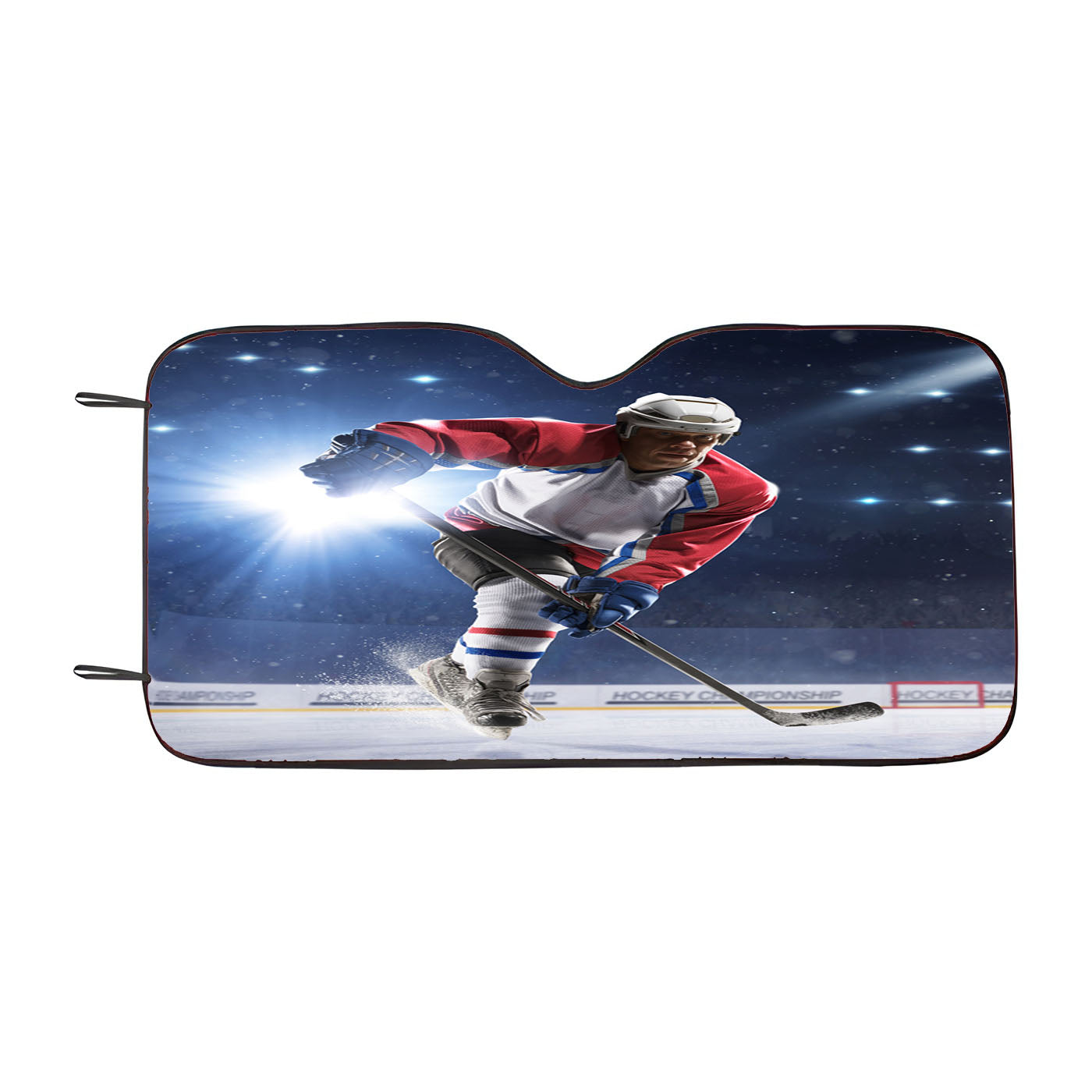 Hockey Man Ice Uniform Car Auto Sun Shade Windshield Cover