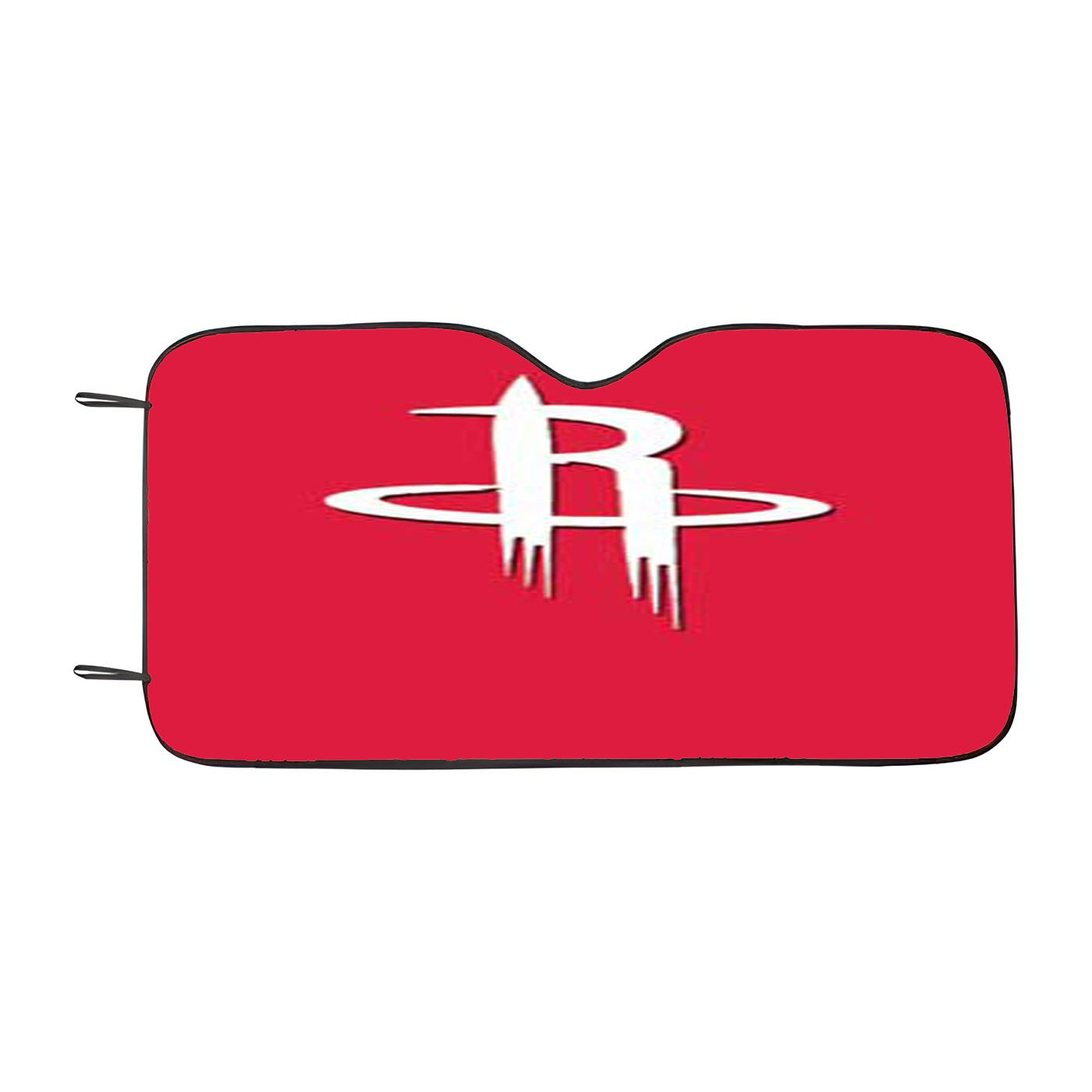 Houston Rockets Logo Over Red Car Auto Sun Shade Windshield Cover