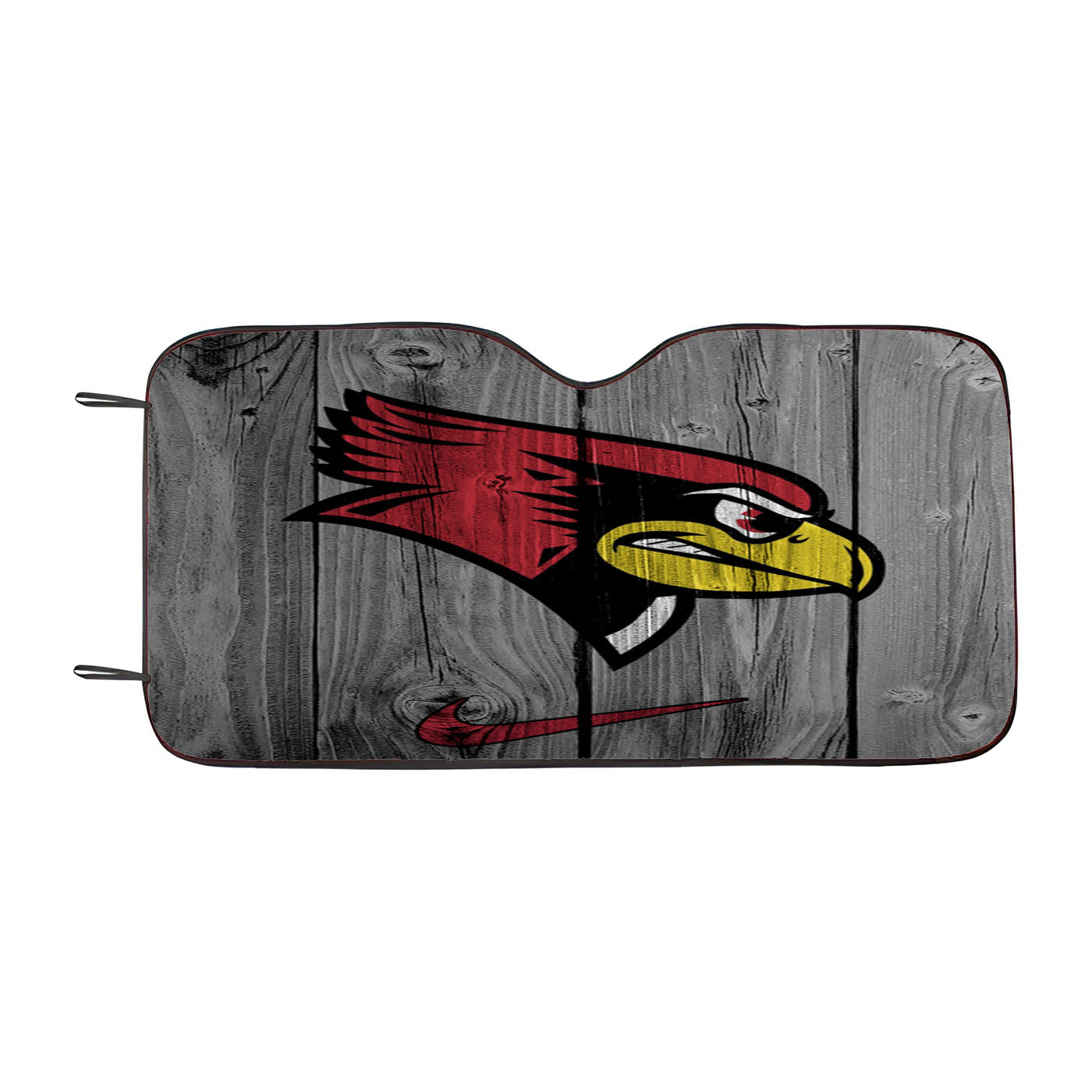 Illinois State University Redbirds Logo Dark Wood Wallpaper Car Auto Sun Shade Windshield Cover