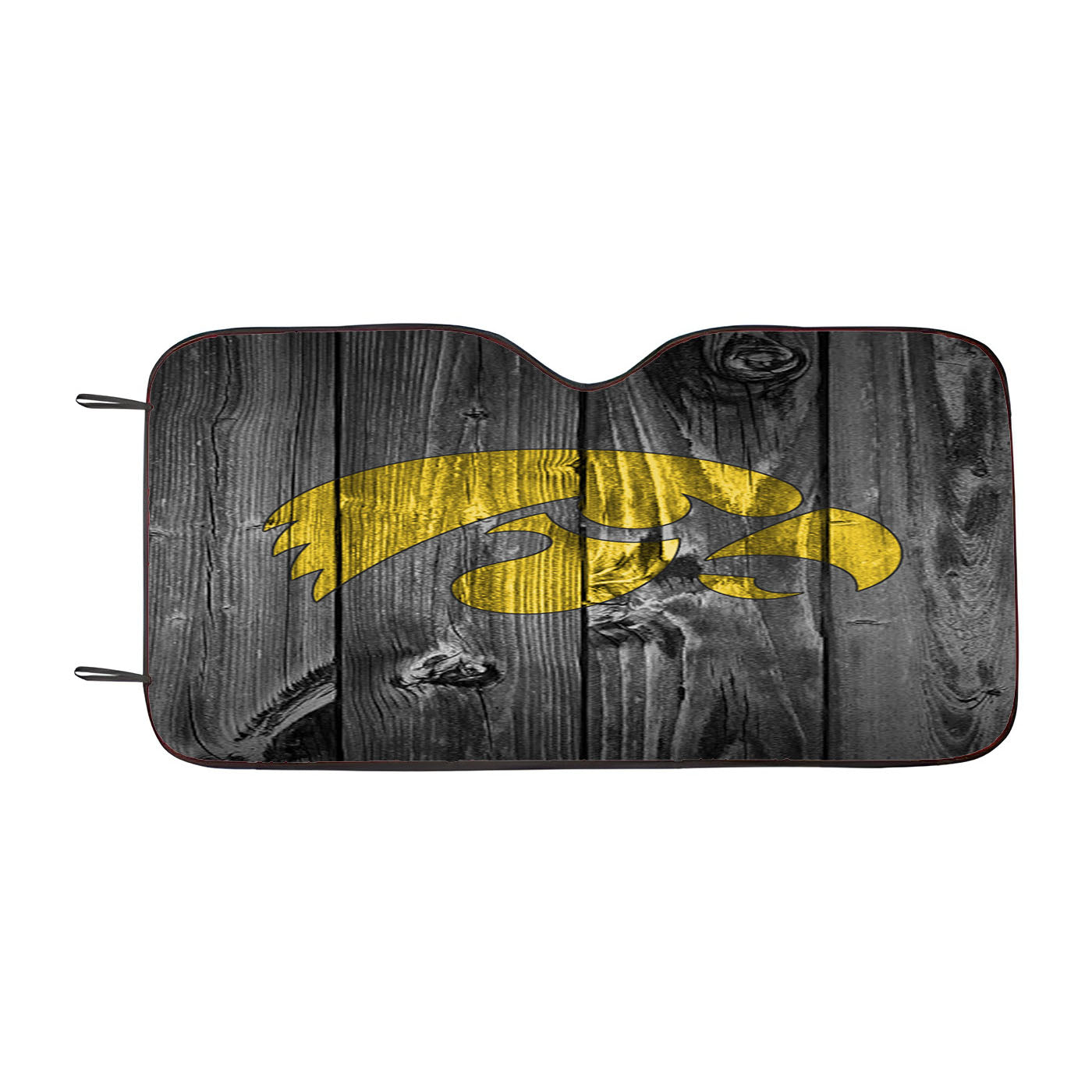 Iowa Hawkeyes Nba Logo Dark Wood Wallpaper Car Auto Sun Shade Windshield Cover