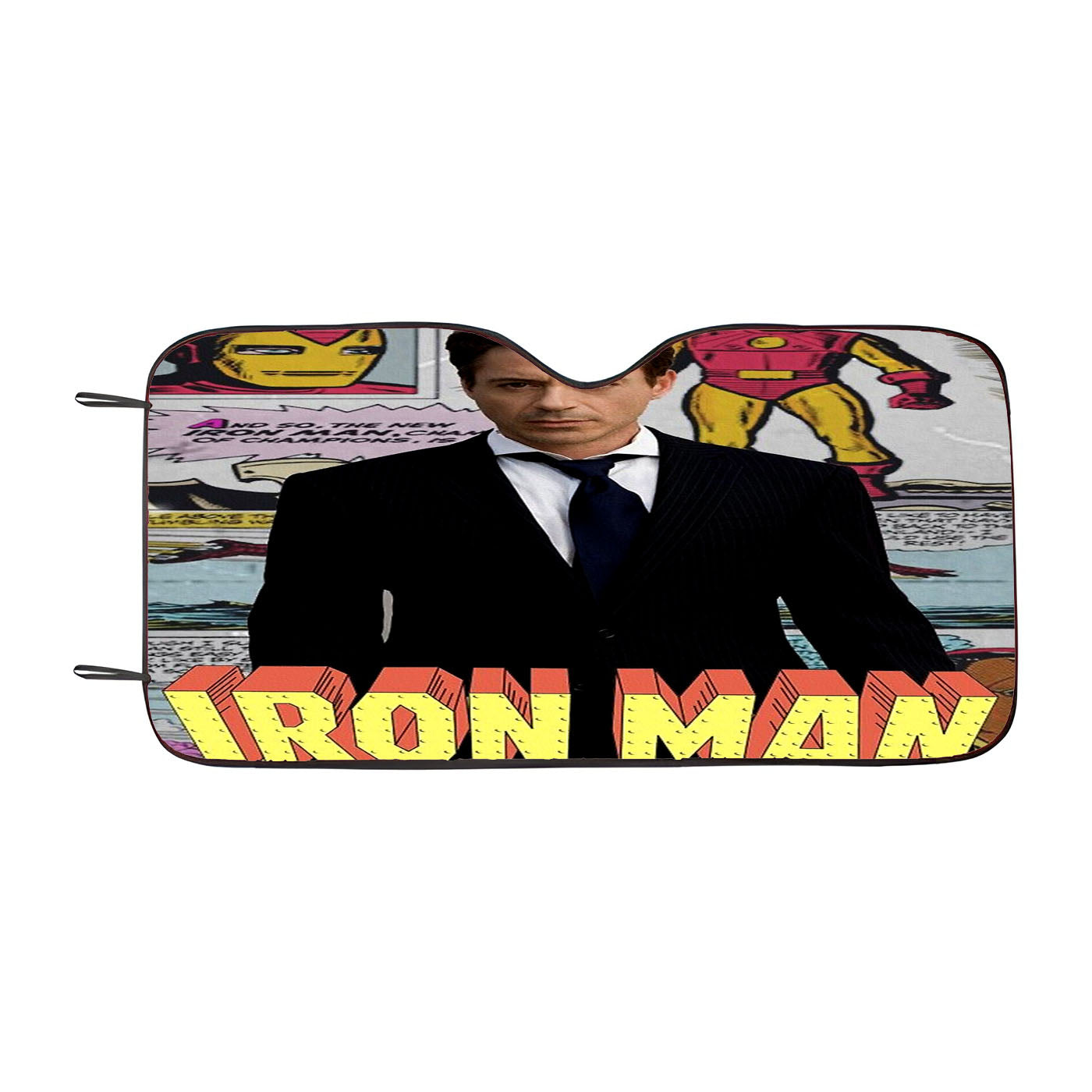 Iron Man X Robert Downey Jr Comic Canvas Car Auto Sun Shade Windshield Cover