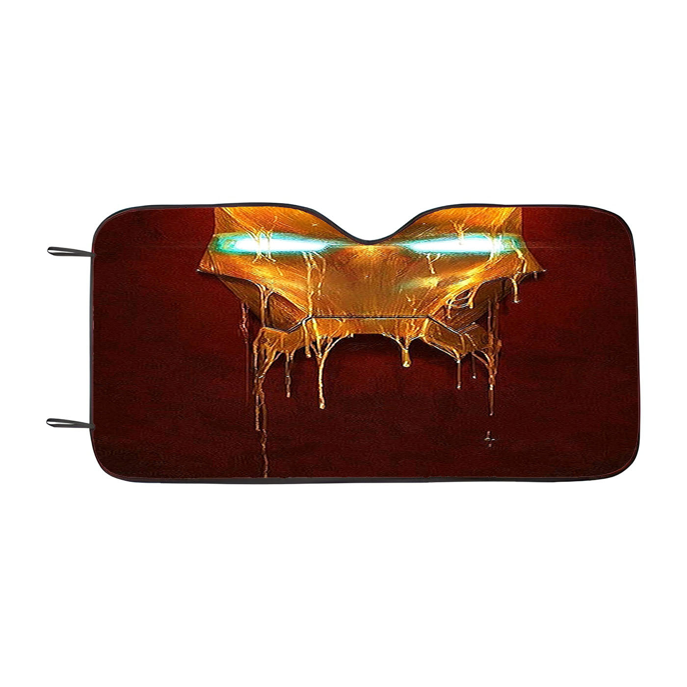 Ironman Melted Gold Mask Car Auto Sun Shade Windshield Cover