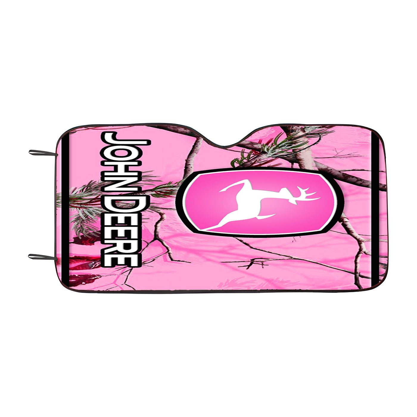 John Deere Pink Camo Car Auto Sun Shade Windshield Cover