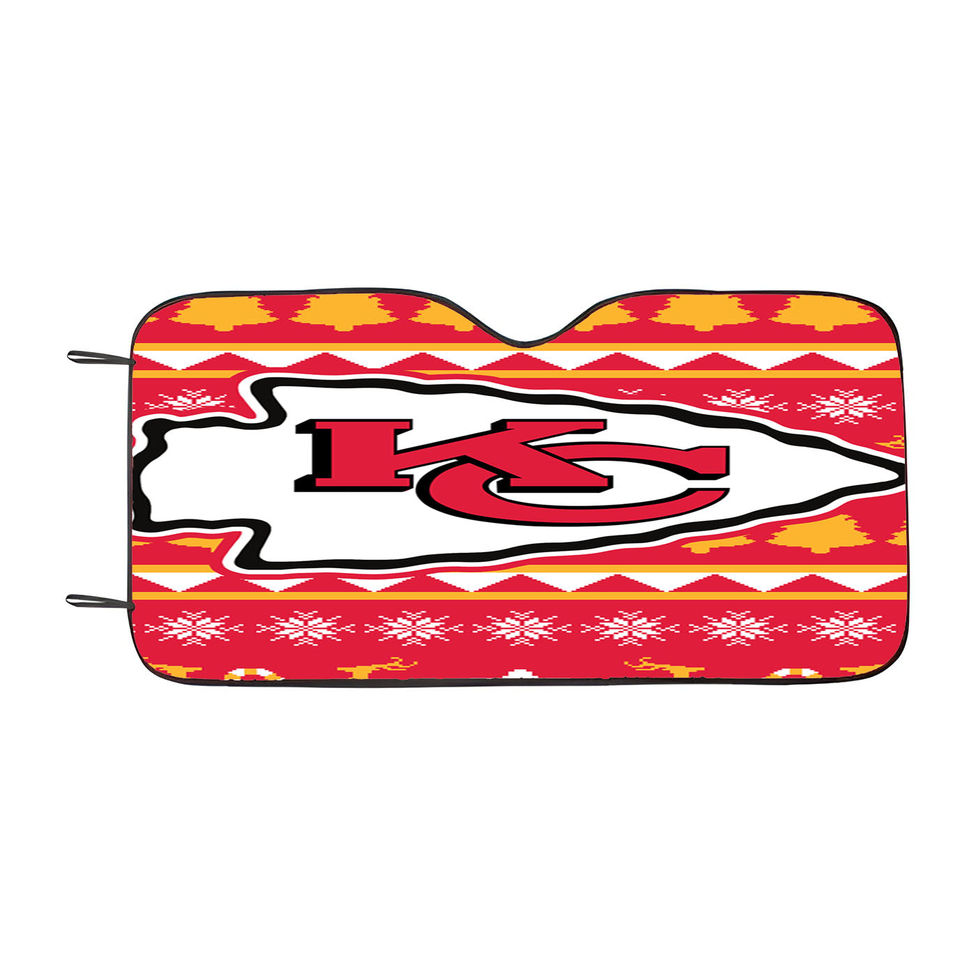 Kansas City Chiefs Christmas Sweater Car Auto Sun Shade Windshield Cover