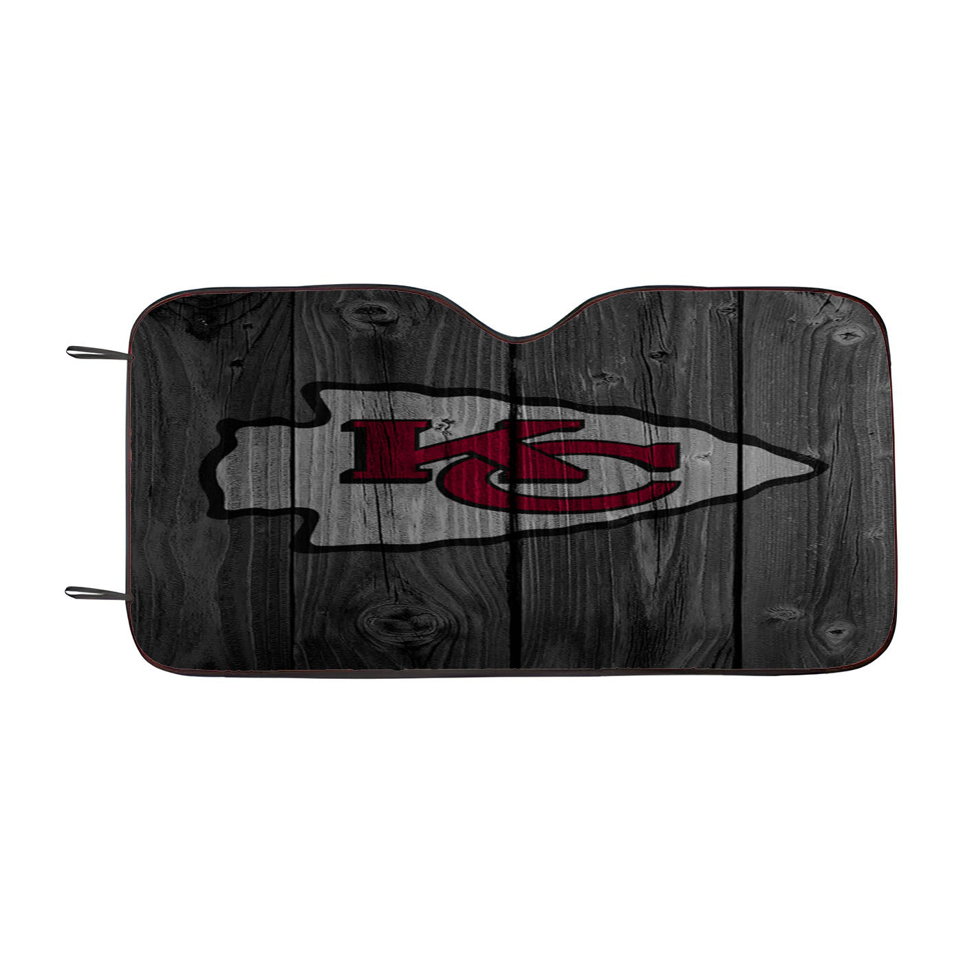 Kansas City Chiefs Nfl Logo Dark Wood Wallpaper Car Auto Sun Shade Windshield Cover