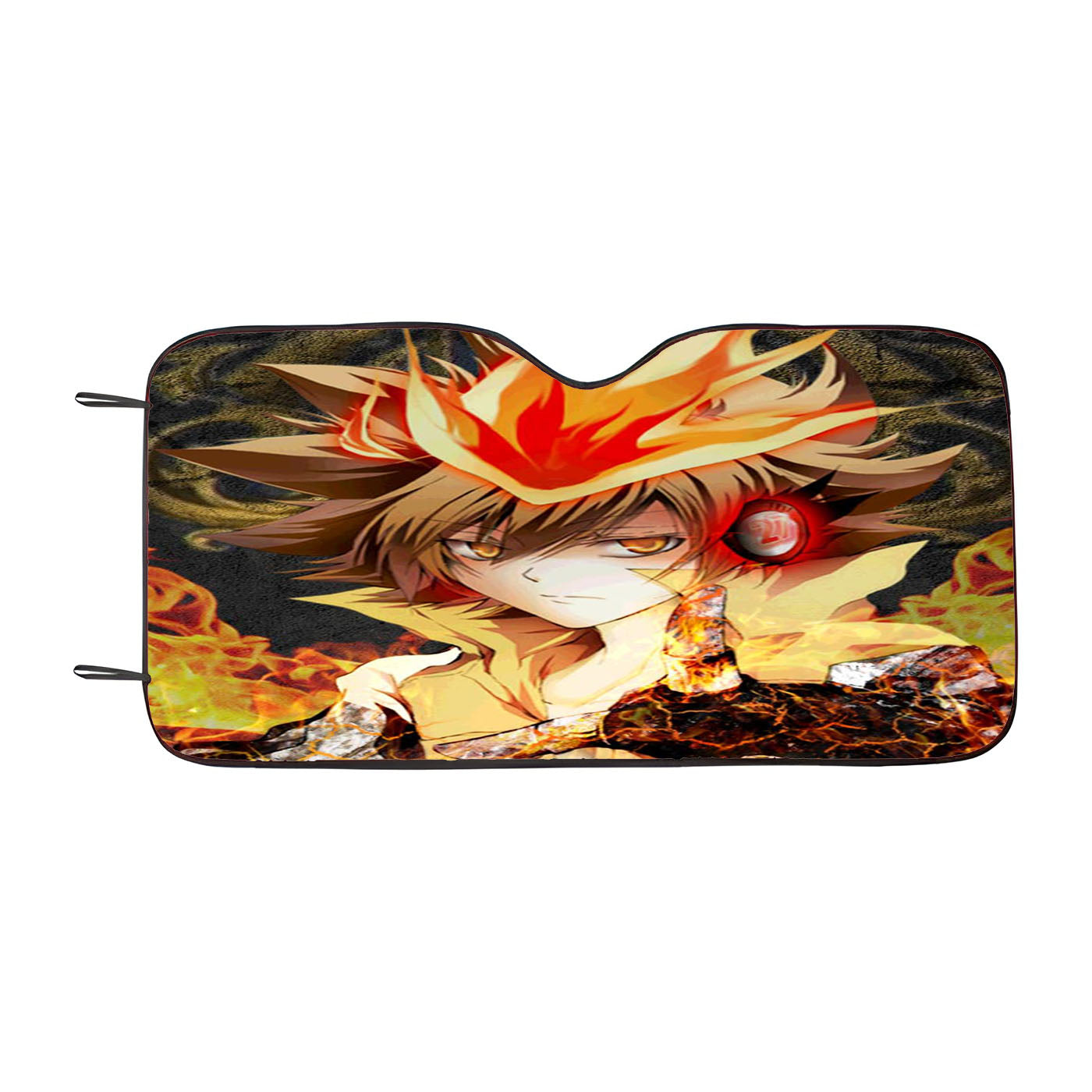 Katekyo Hitman Reborn! Fire Flame Hitman Reborn Tsunayoshi Sawada Car Auto Sun Shade Windshield Cover