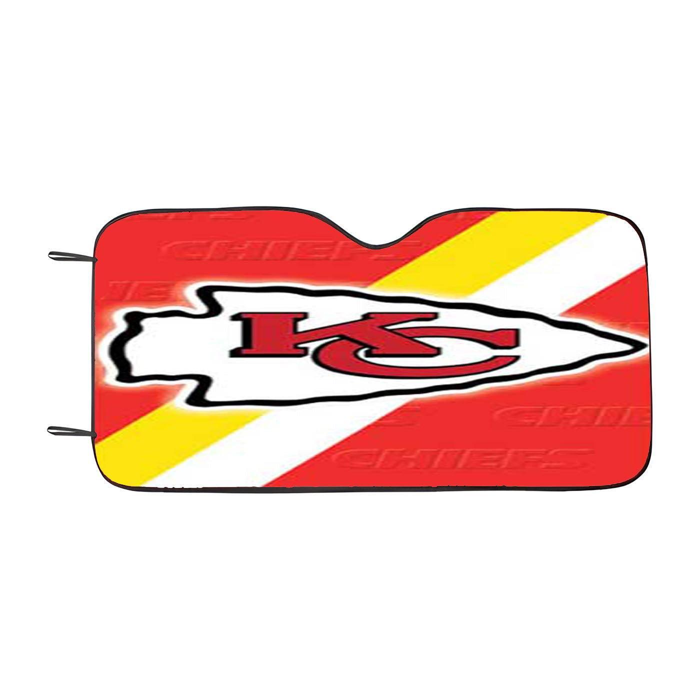 Kc Chiefs Diagonal Car Auto Sun Shade Windshield Cover
