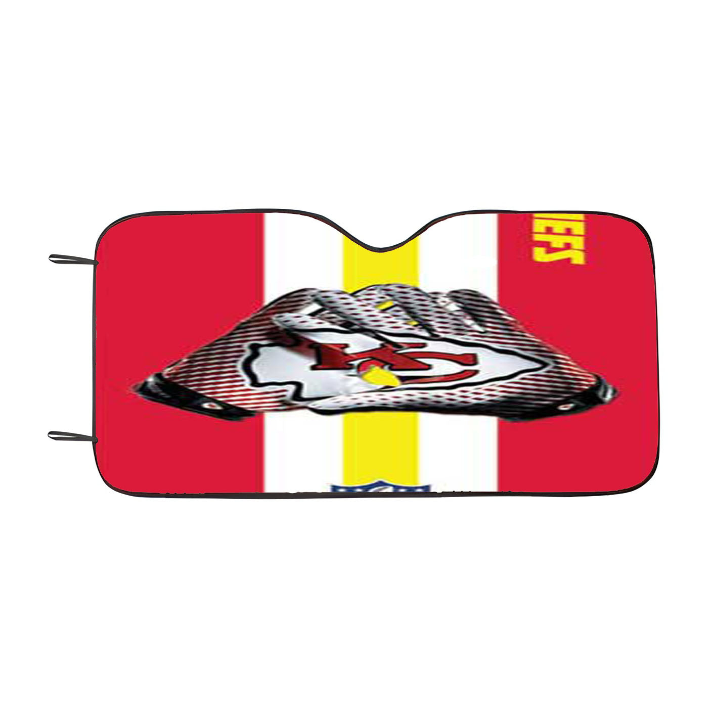 Kc Chiefs Gloves Stripes Car Auto Sun Shade Windshield Cover