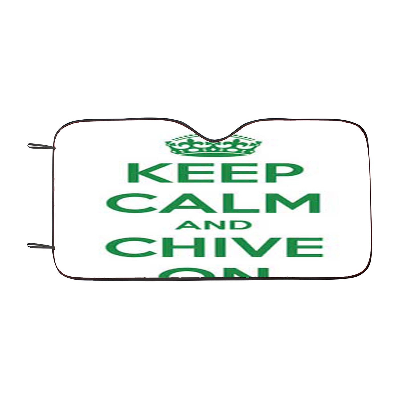 Keep Calm Chive On Green White Car Auto Sun Shade Windshield Cover