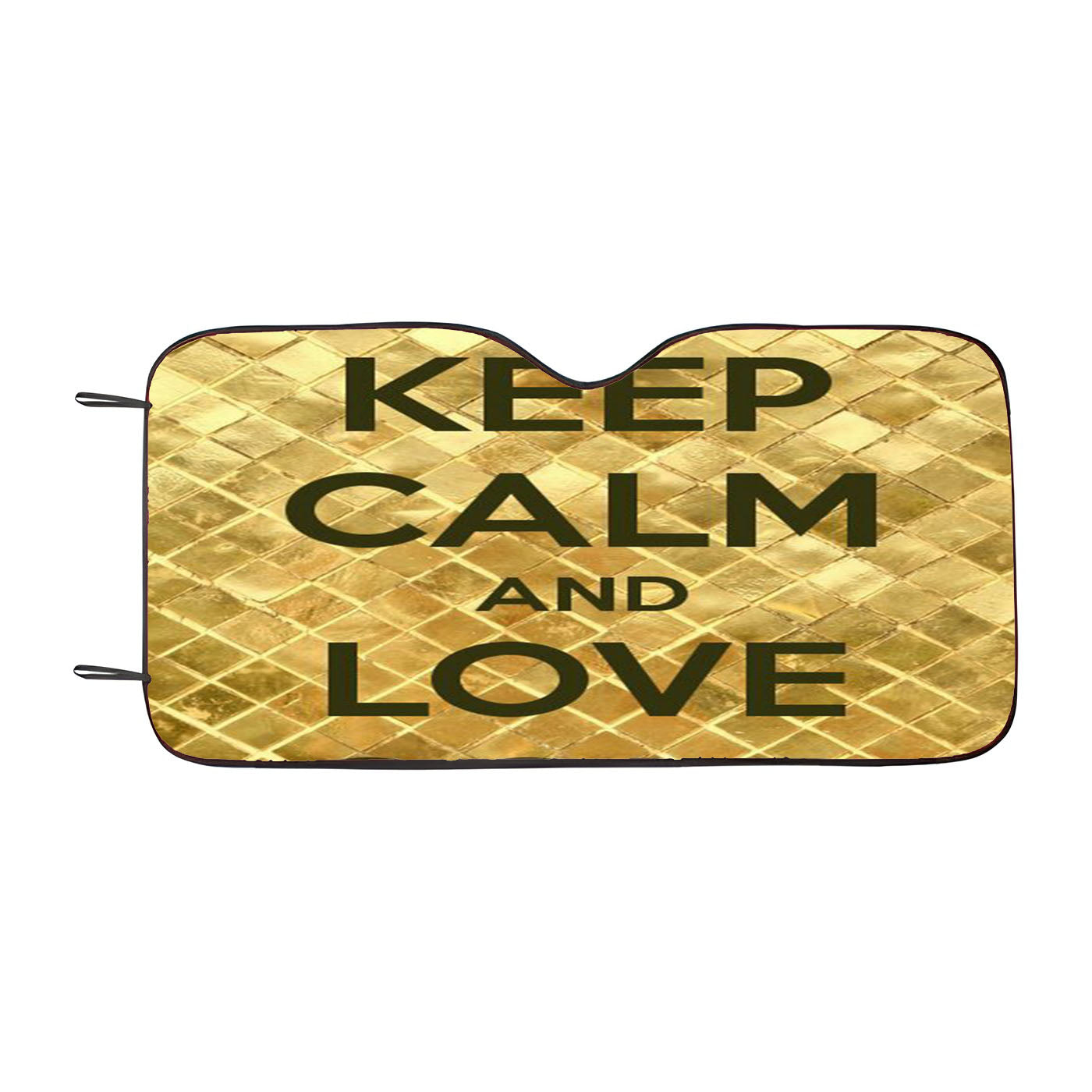 Keep Calm Love Gold Car Auto Sun Shade Windshield Cover